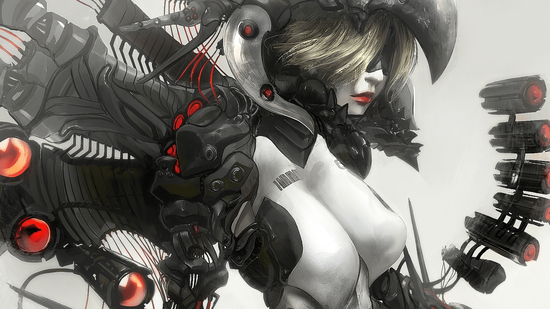 1920x1080 #women, #androids, #cyborg, #science fiction, #artwork, #fantasy art, wallpaper. Mocah HD Wallpaper