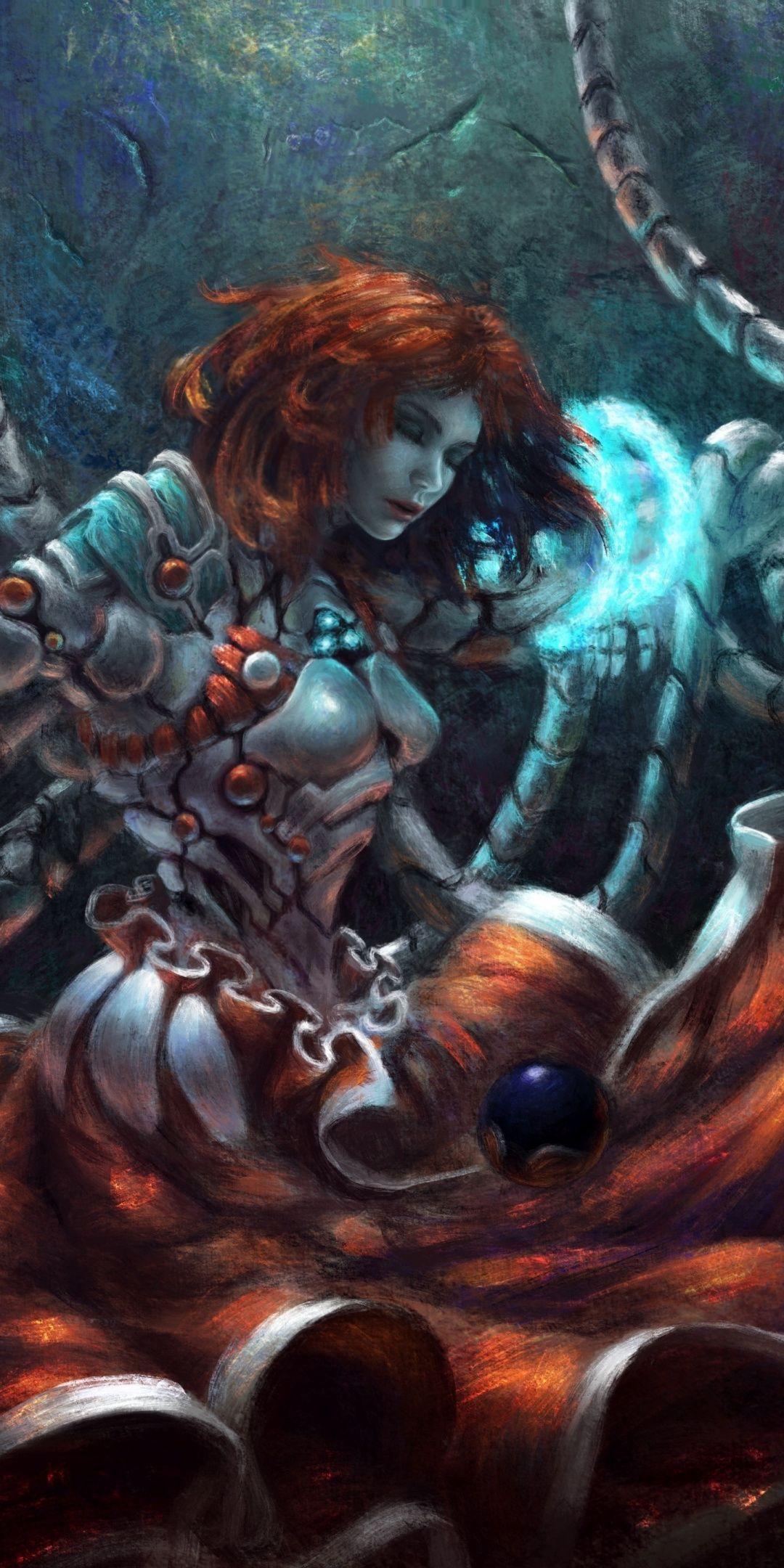 1080x2160 Girl robot, cyborg, fantasy, art, 1080x2160 wallpaper. Cyborgs art, Art, Robot girl