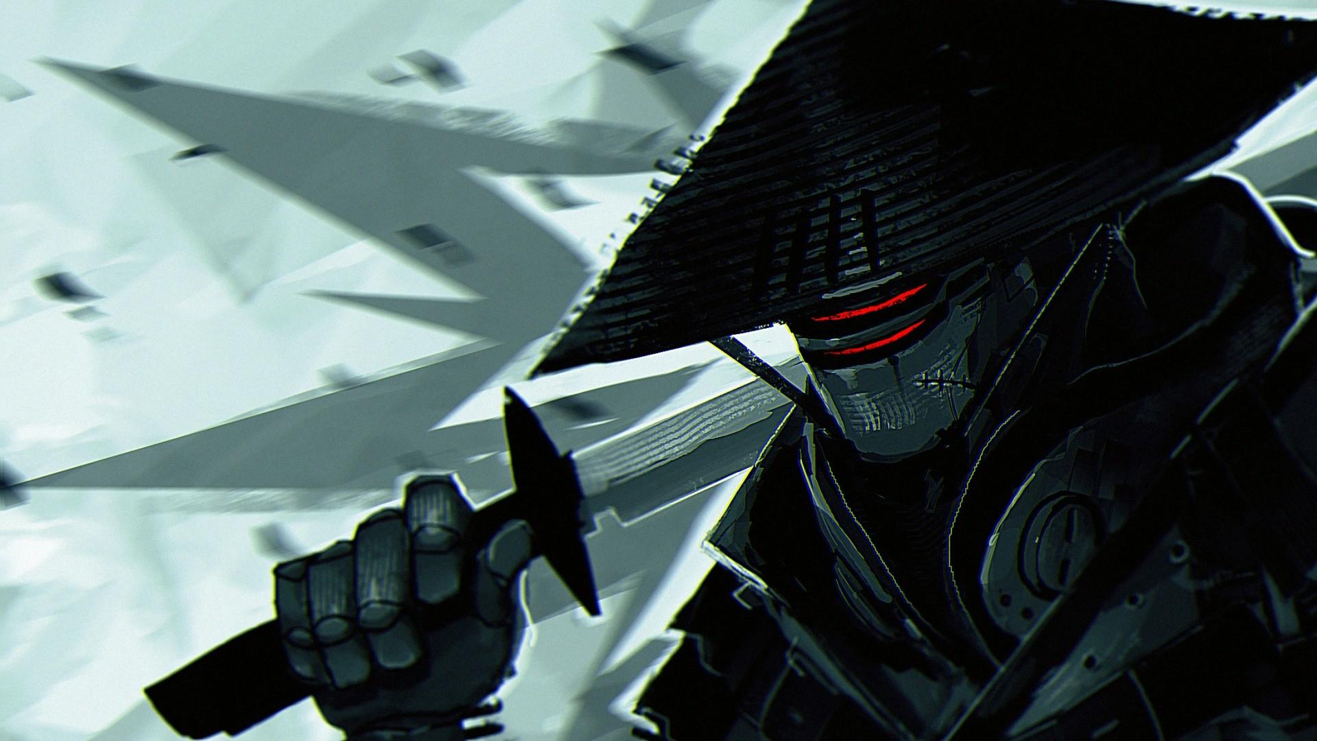 1920x1080 Artwork Digital Art Robot Samurai Katana Samurai 7 Science Fiction Cyborg Comics Wallpaper:1920x1080