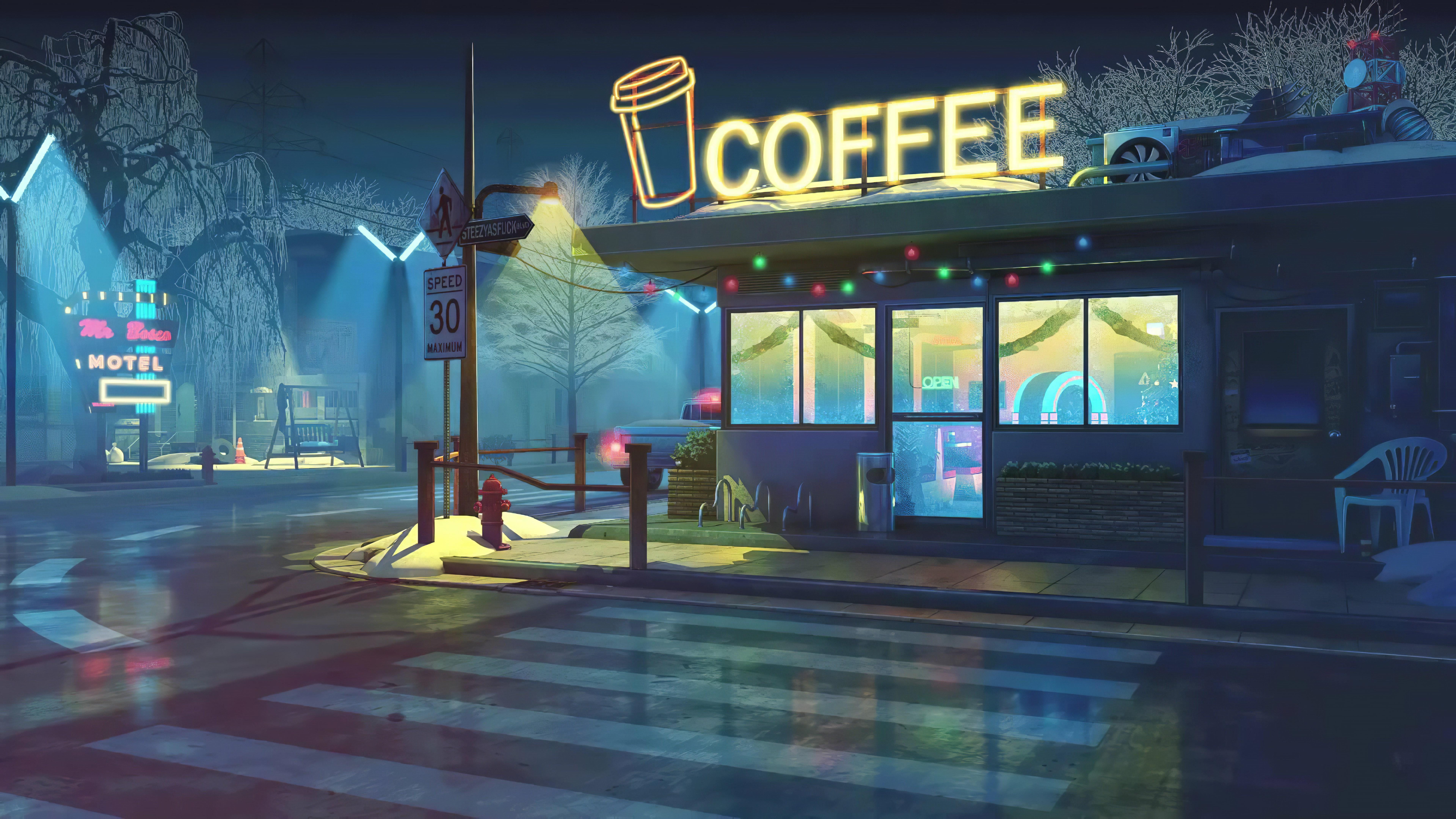 7680x4320 Retro Coffee Shop Live Wallpaper [1920 x 1080]