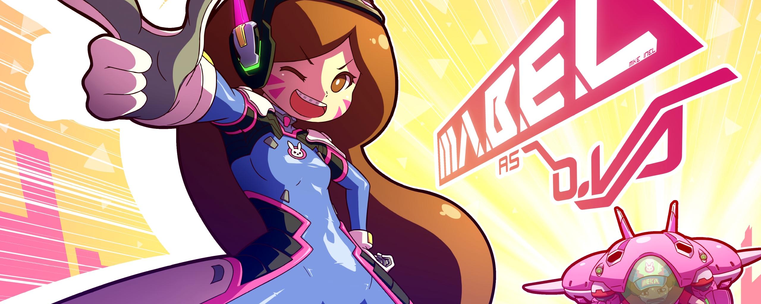 2560x1024 Desktop Wallpaper Wink, Girl, Overwatch, D.Va, Game, HD Image, Picture, Background, 4u0t 9
