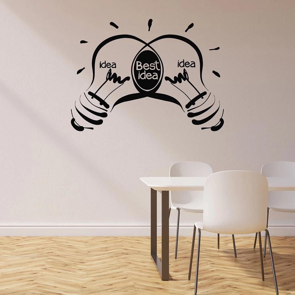 1000x1000 Ideas Lightbulbs Business Inspirational Art Interior Stickers Vinyl Wall Decal Office Classroom Decoration Wallpaper C606. Wall Stickers