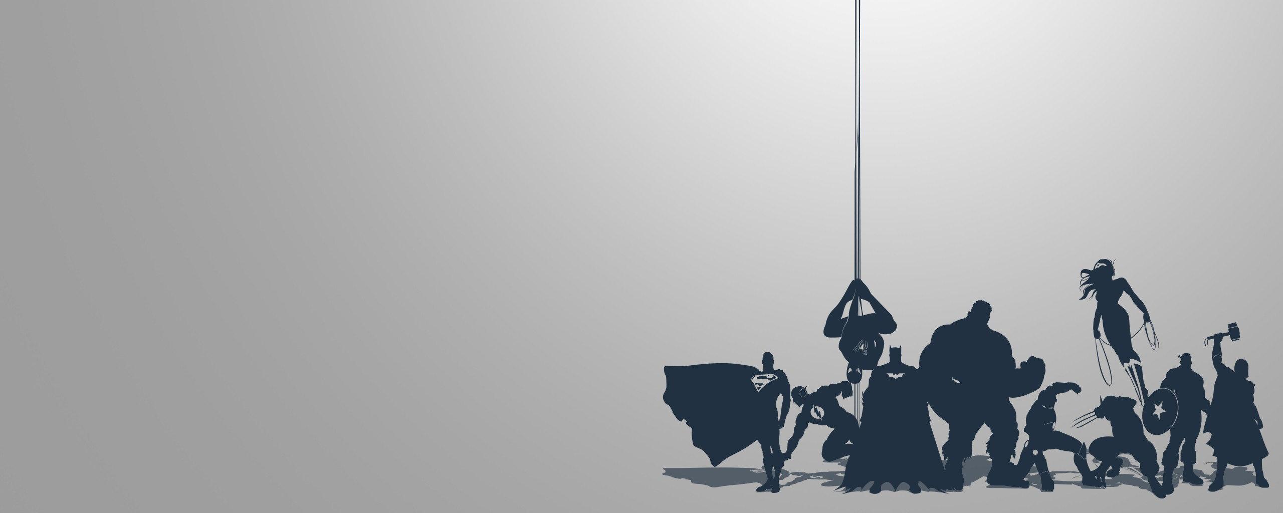 2560x1024 Dual monitor Superhero wallpaper, HD background