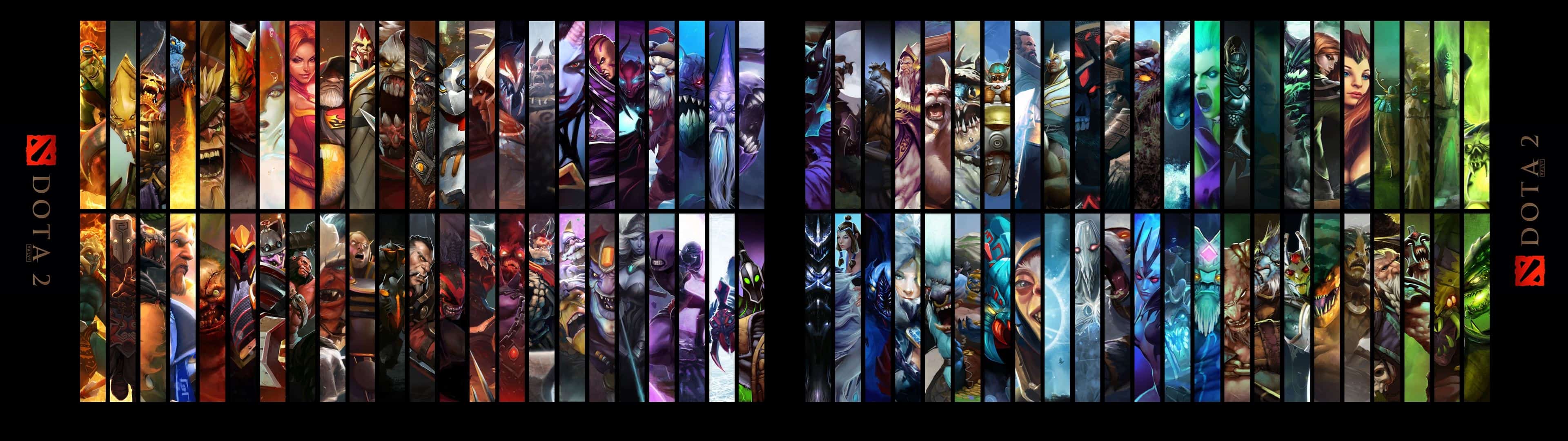 3840x1080 Dota 2 Heroes Dual Monitor Wallpaper Monitor Wallpaper Dota 2