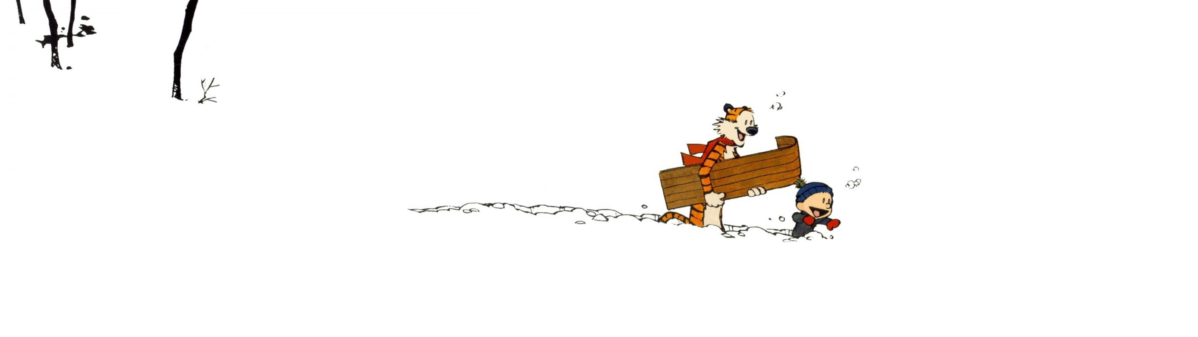 3840x1080 I couldn't find any good dual monitor Calvin and Hobbes Wallpaper so I made my own