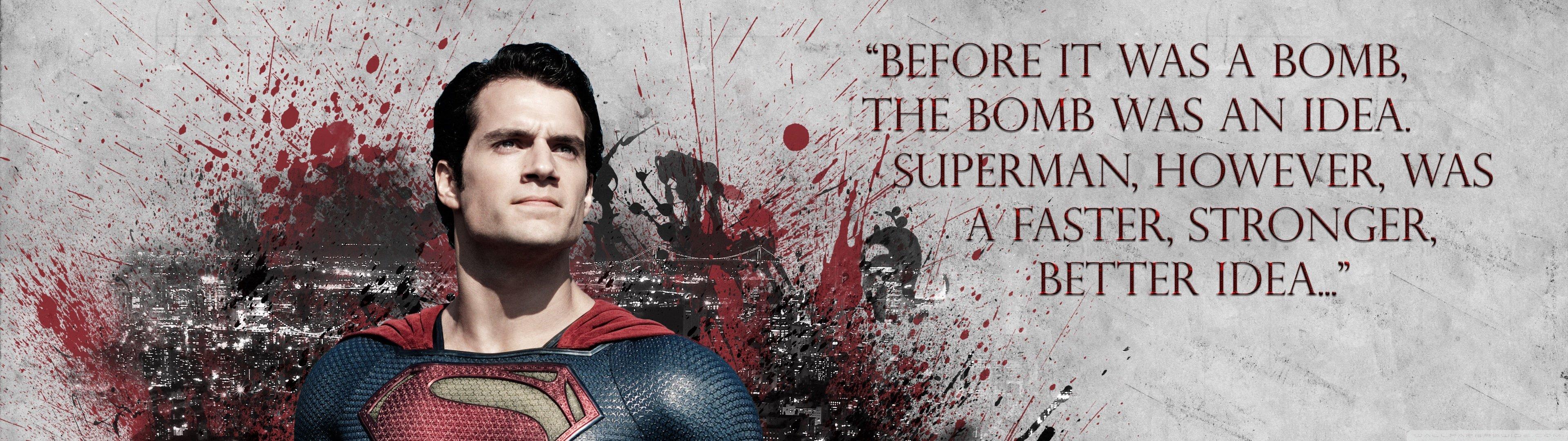 3840x1080 Dual monitor screen superman quote citation hero hA wallpaperx1080