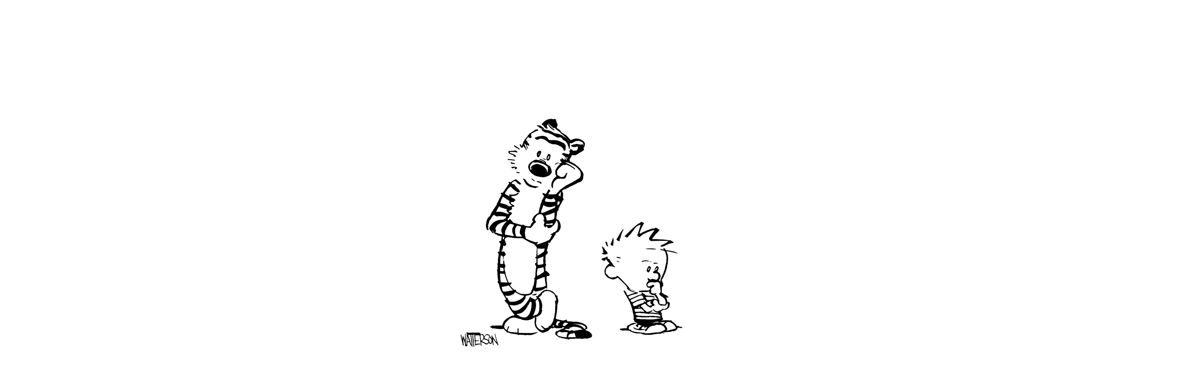 3840x1200 I couldn't find any good dual monitor Calvin and Hobbes Wallpaper so I made my own