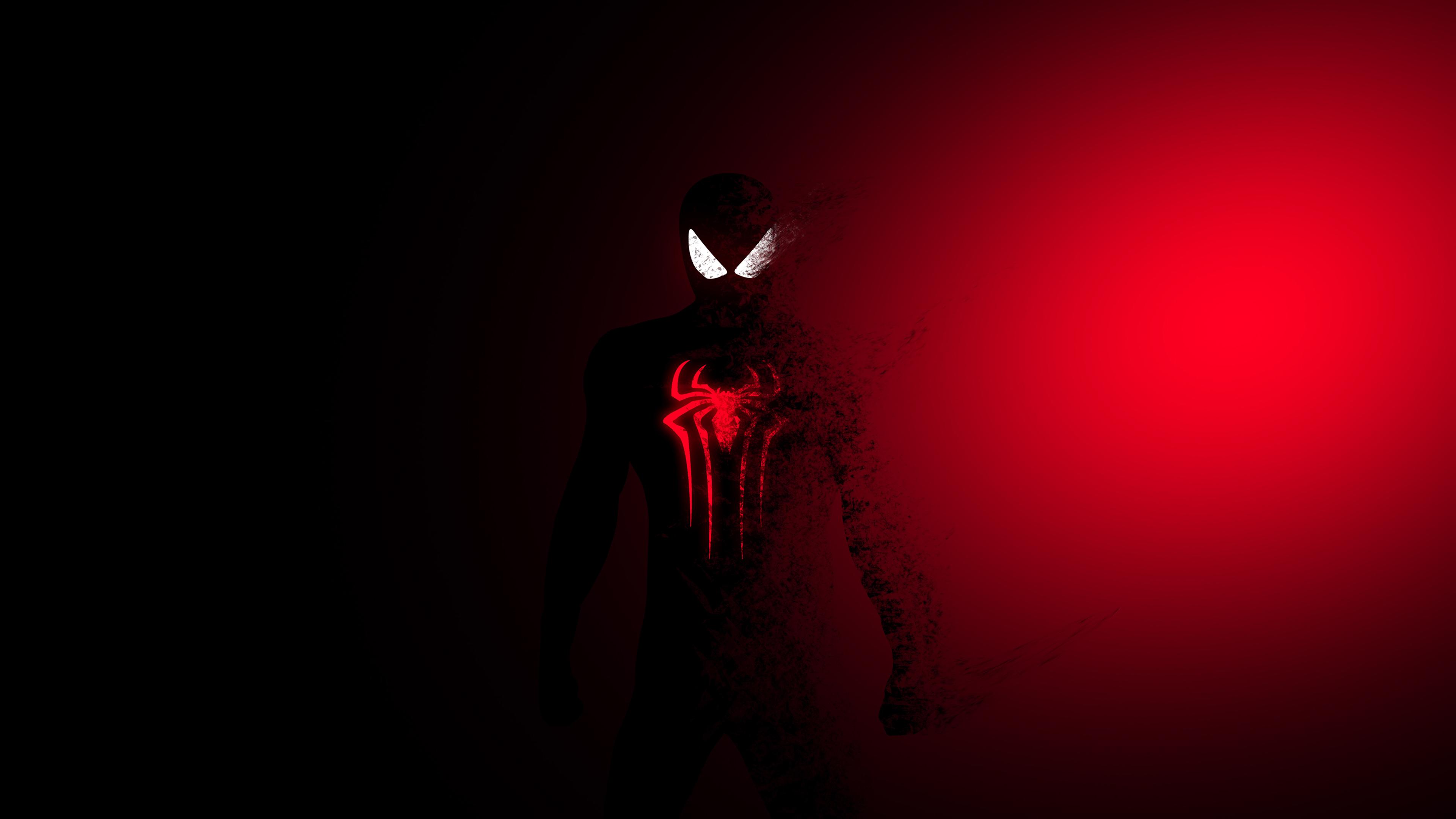 3840x2160 Spider Man Dark Red 4K Wallpaper