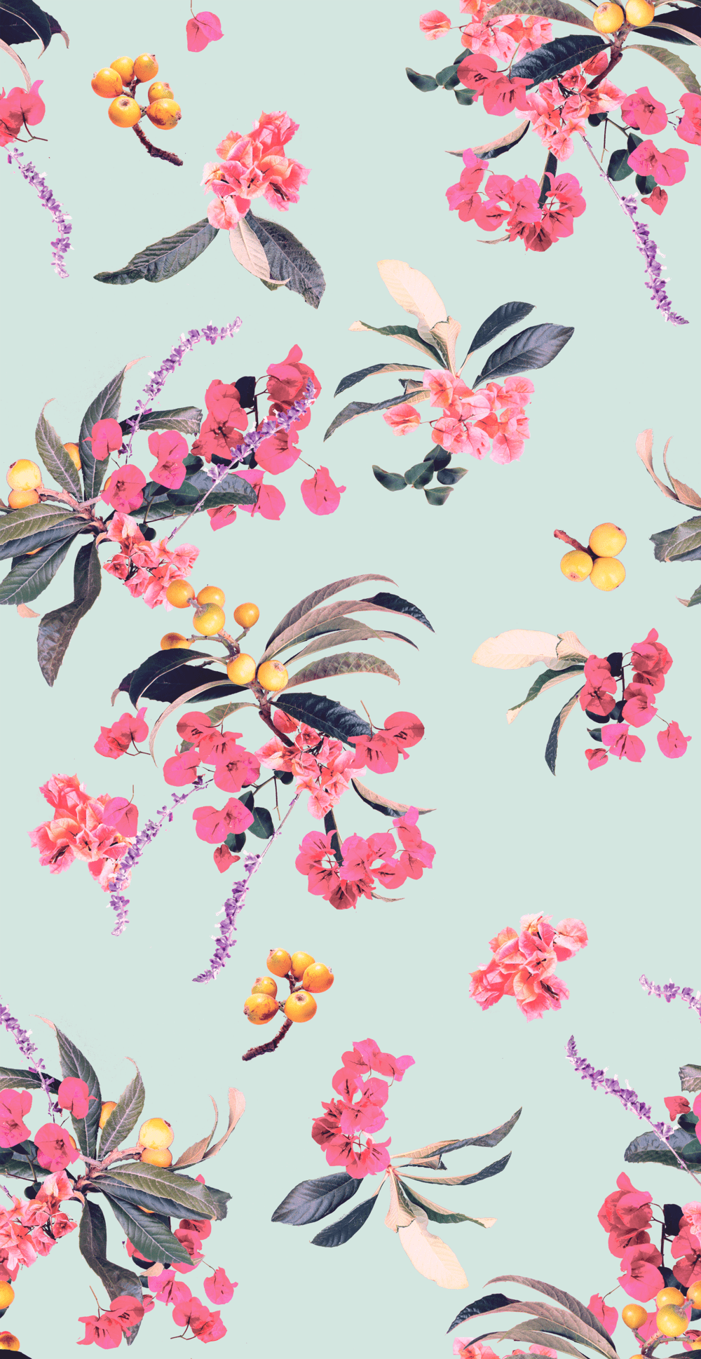 1000x1938 Floral Loquat Removable Fabric Wallpaper and Stick!
