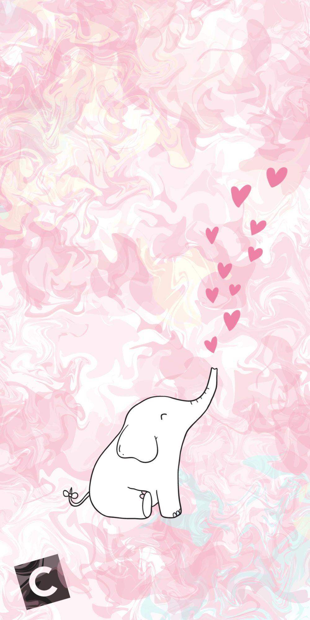 1000x2000 Pink Elephant Flower Wallpaper