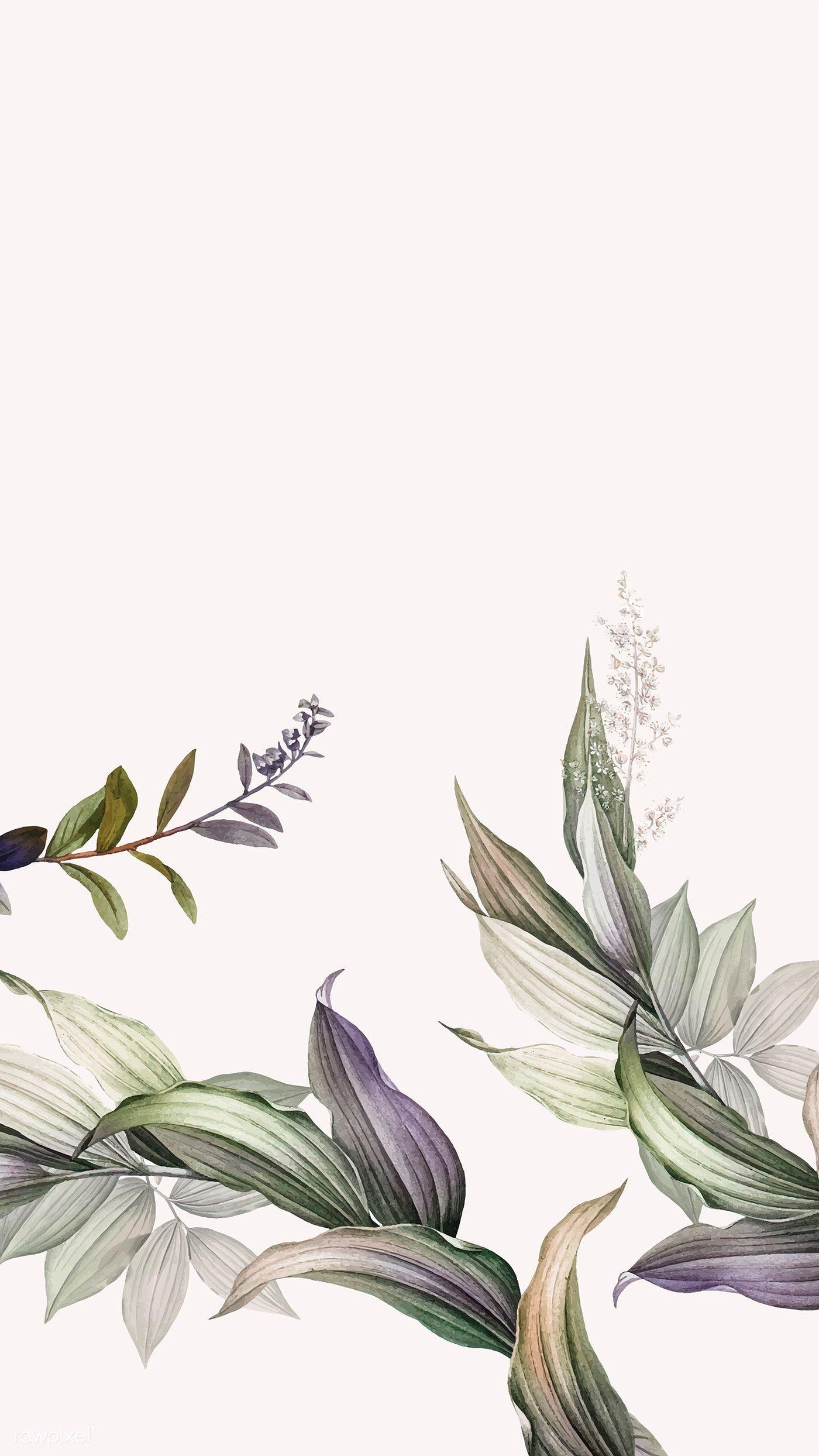 1400x2488 Download premium vector of Tropical botanical leaves background vector. Leaf background, Flower background wallpaper, Flower background