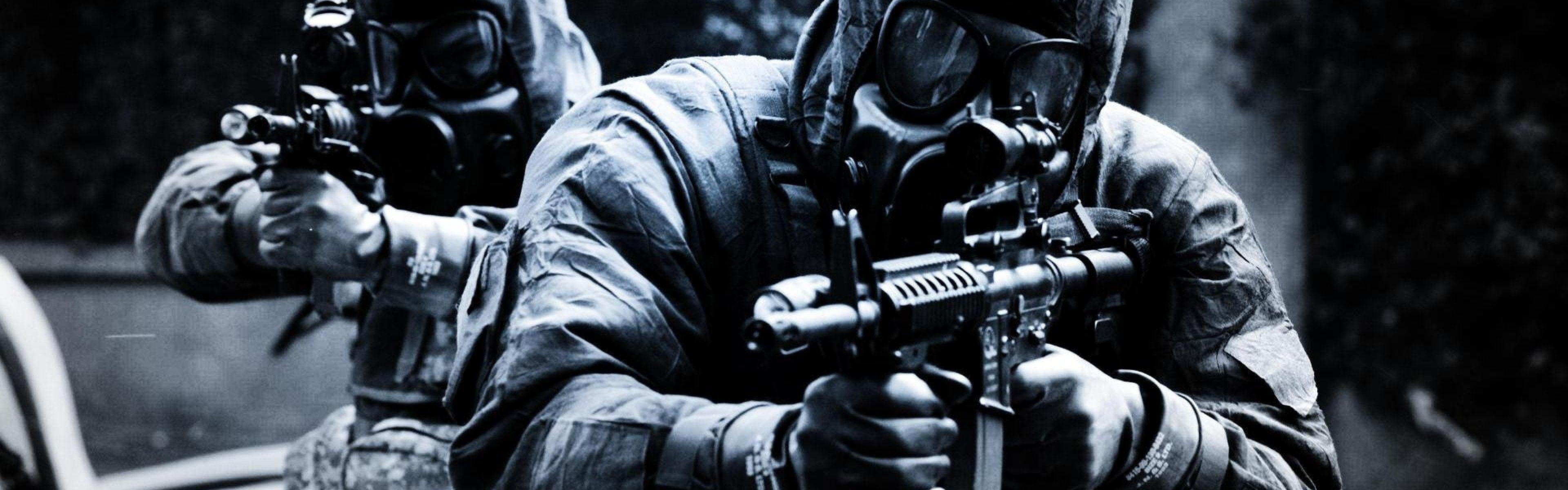 3840x1200 Download Wallpaper 3840x1200 Special forces, 28 weeks later, Gun
