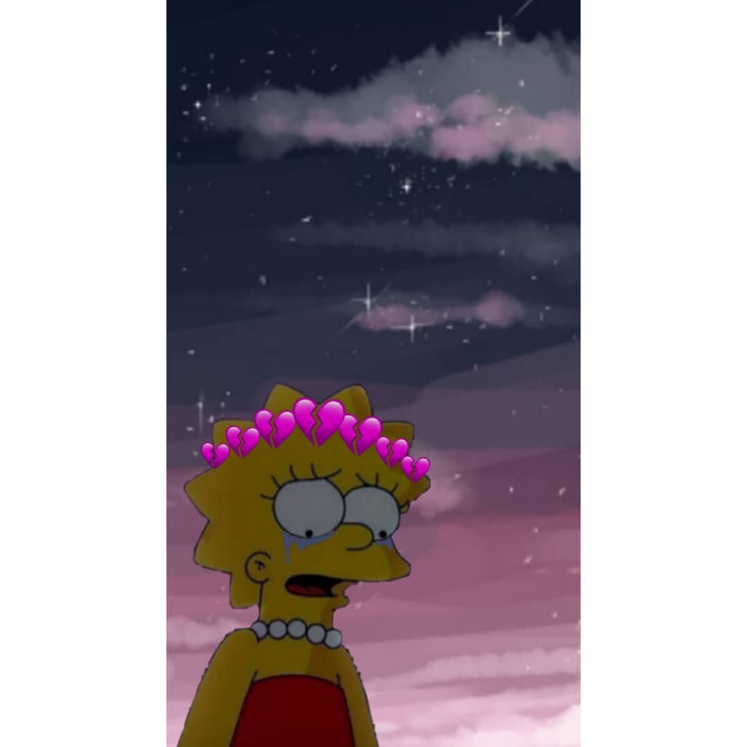 1080x1080 Simpsons Depressed Aesthetic Wallpaper