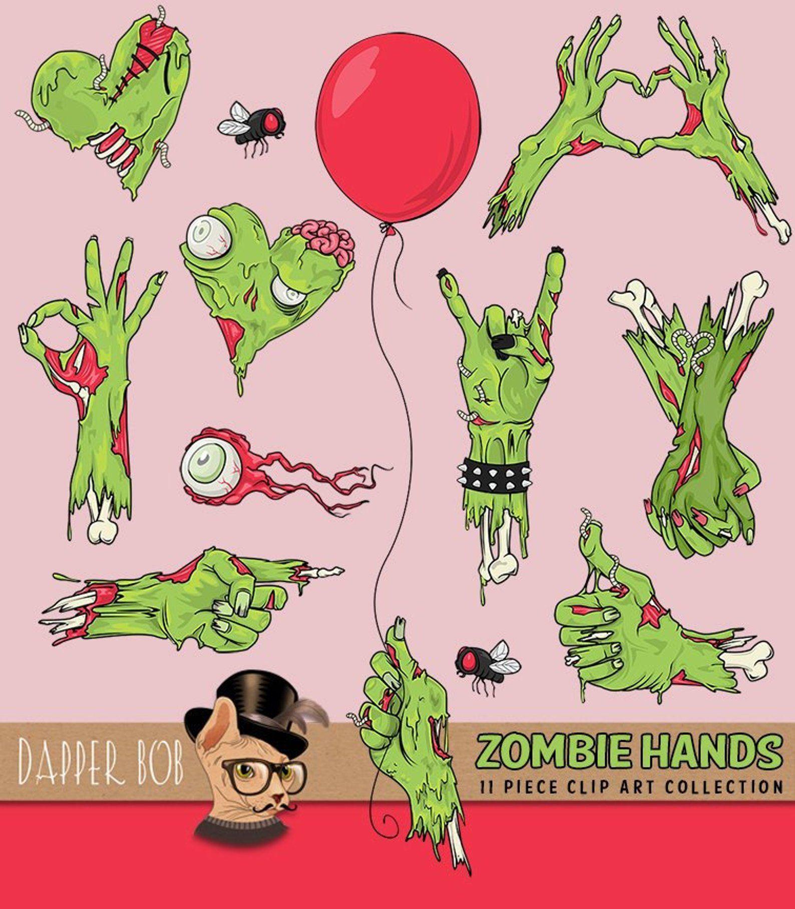 1588x1815 Zombie Hands Fun and Funny Gestures Emoticons PNG Clip Art. Etsy. Zombie hand, Zombie drawings, Cute zombie
