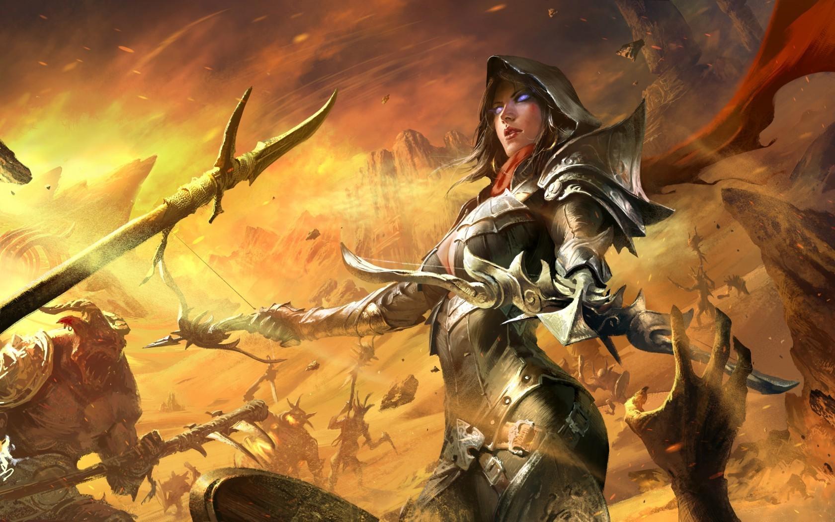1680x1050 Diablo, Diablo III, Video Games, Fantasy Art, Digital Art, Demon Hunter Wallpaper HD / Desktop and Mobile Background