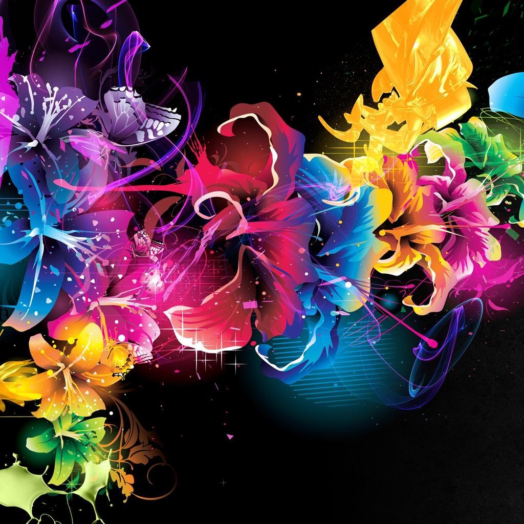 1024x1024 Beautiful Fractal Flowers 1024 x 1024 iPad Wallpaper