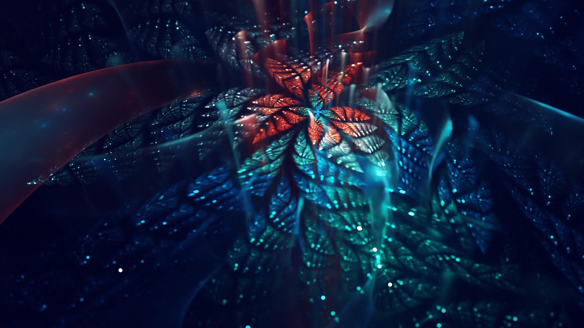 1920x1080 1920x1080 Fractal, Flower, Shiny, Fractal art wallpaper JPG