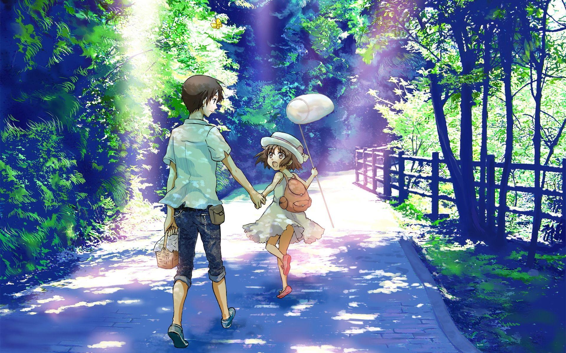 anime couple summer wallpaper