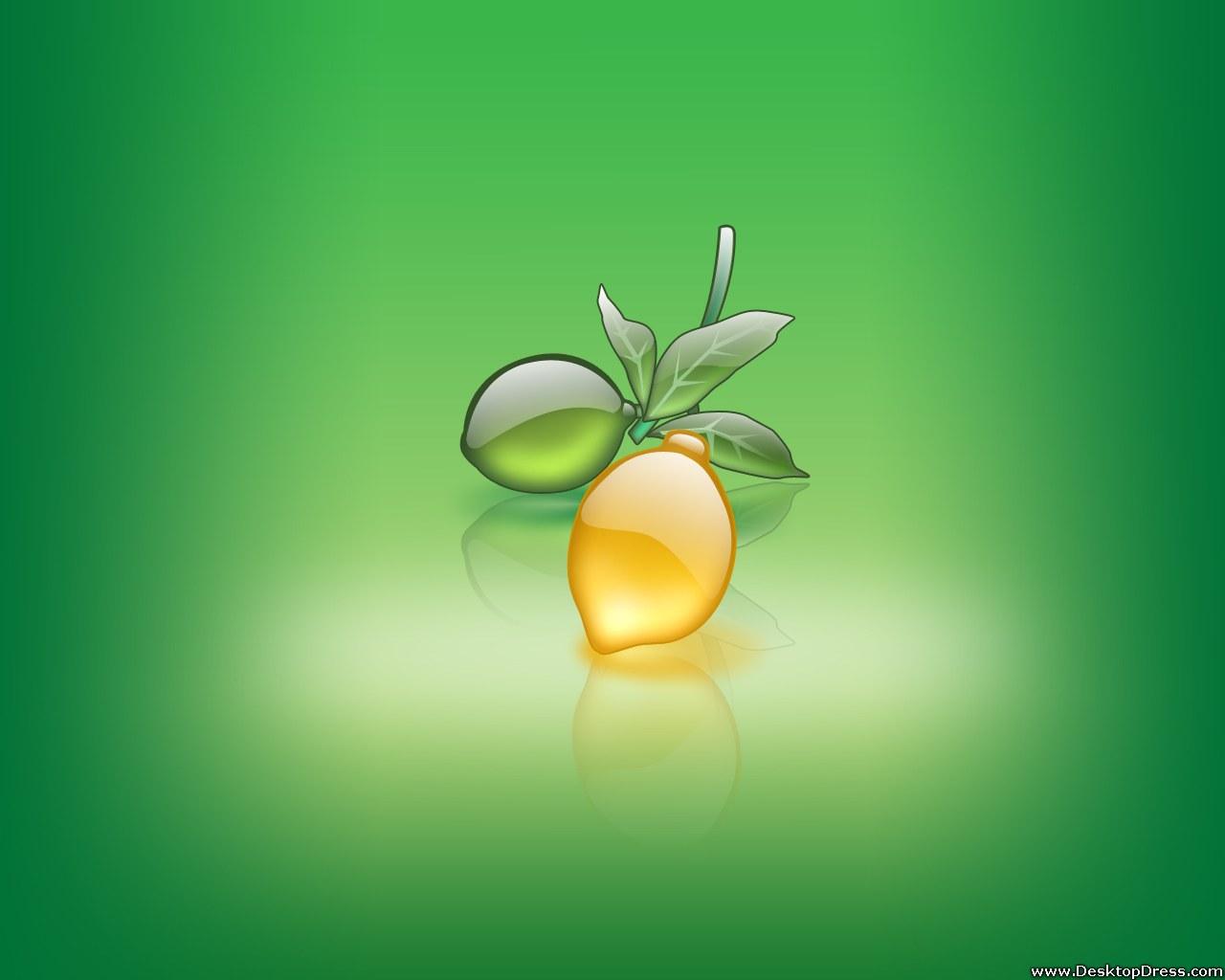 1280x1024 Desktop Wallpaper 3D Background Lemon in Green Background