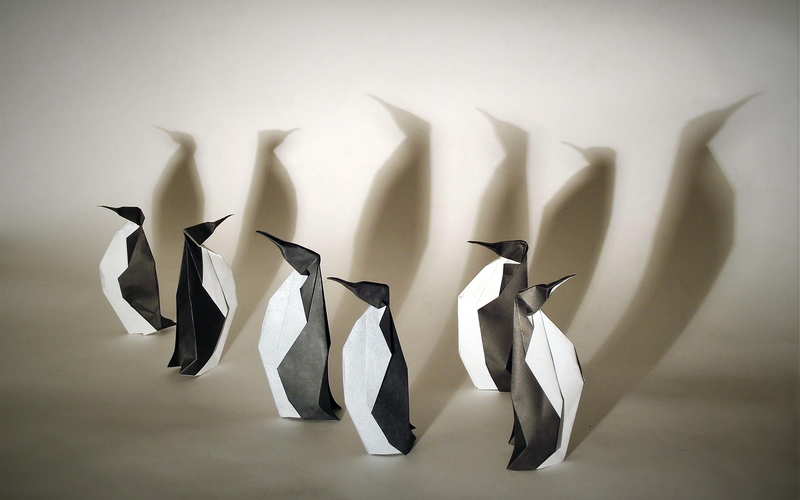 2560x1600 Wallpaper Art origami, penguins 2880x1800 HD Picture, Image