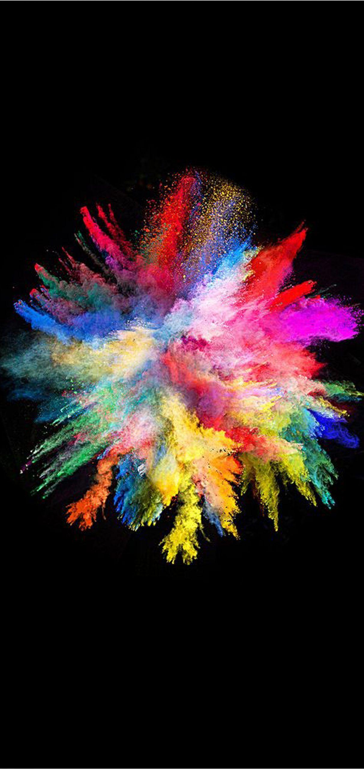 1213x2560 Abstract Colorful Powder with Dark Background for Samsung Galaxy S10 Series Wallpaper. Samsung wallpaper, iPhone wallpaper glitter, Wallpaper iphone disney