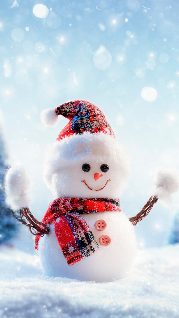750x1334 iPhone 7 Snowman Wallpaper HD