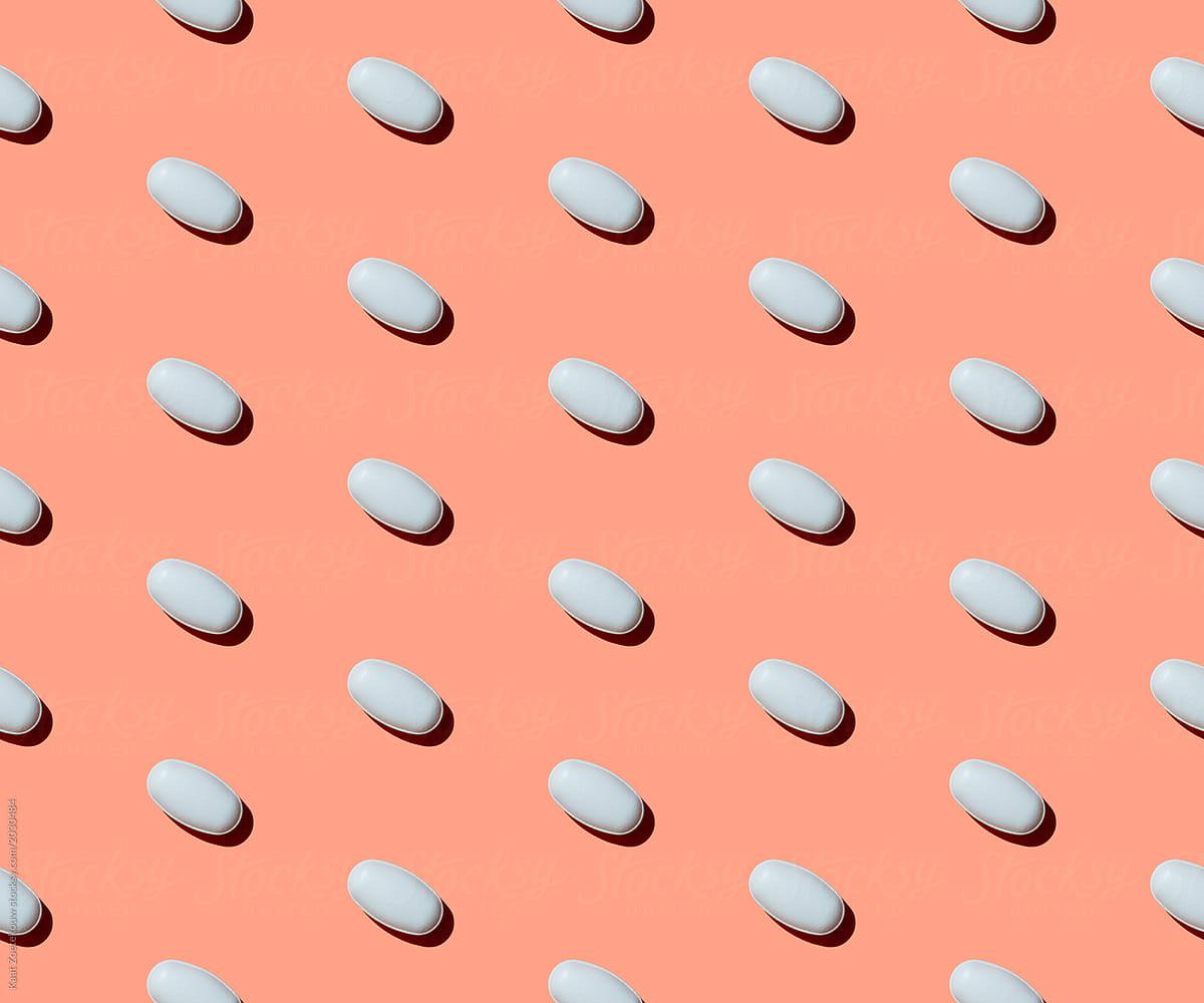 1200x1000 Vitamin Pills Patterned On Soft Salmon Pink Background by Kaat Zoetekouw, Vitamin