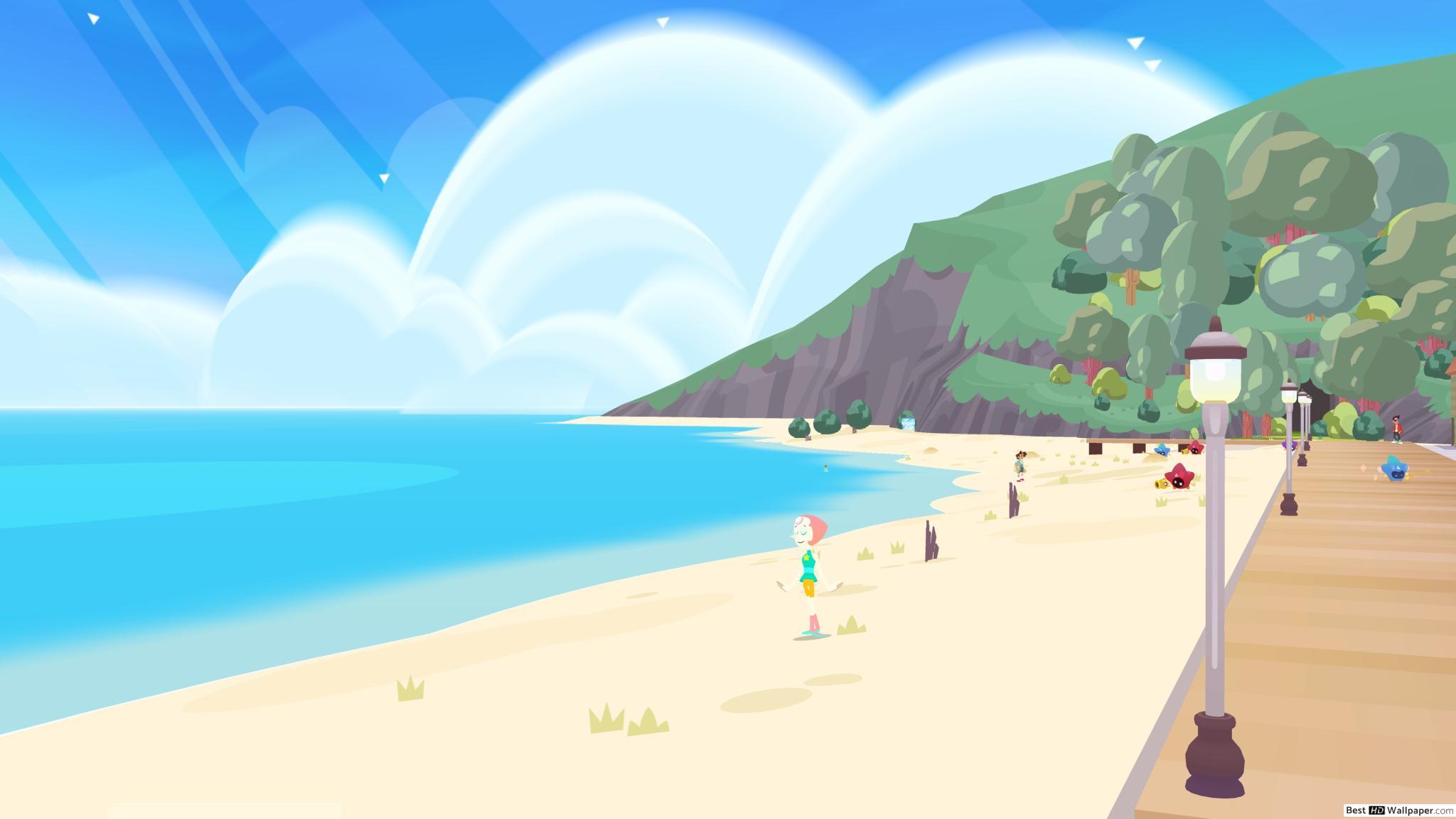 2048x1152 Beach Front, Steven Universe: Save the Light HD wallpaper download