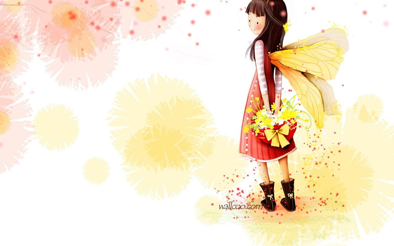 1280x800 Digital Art Jong Bok Illustrations(Vol.03) Cute Fairy Girl 1280x800 NO.23 Desktop Wallpaper