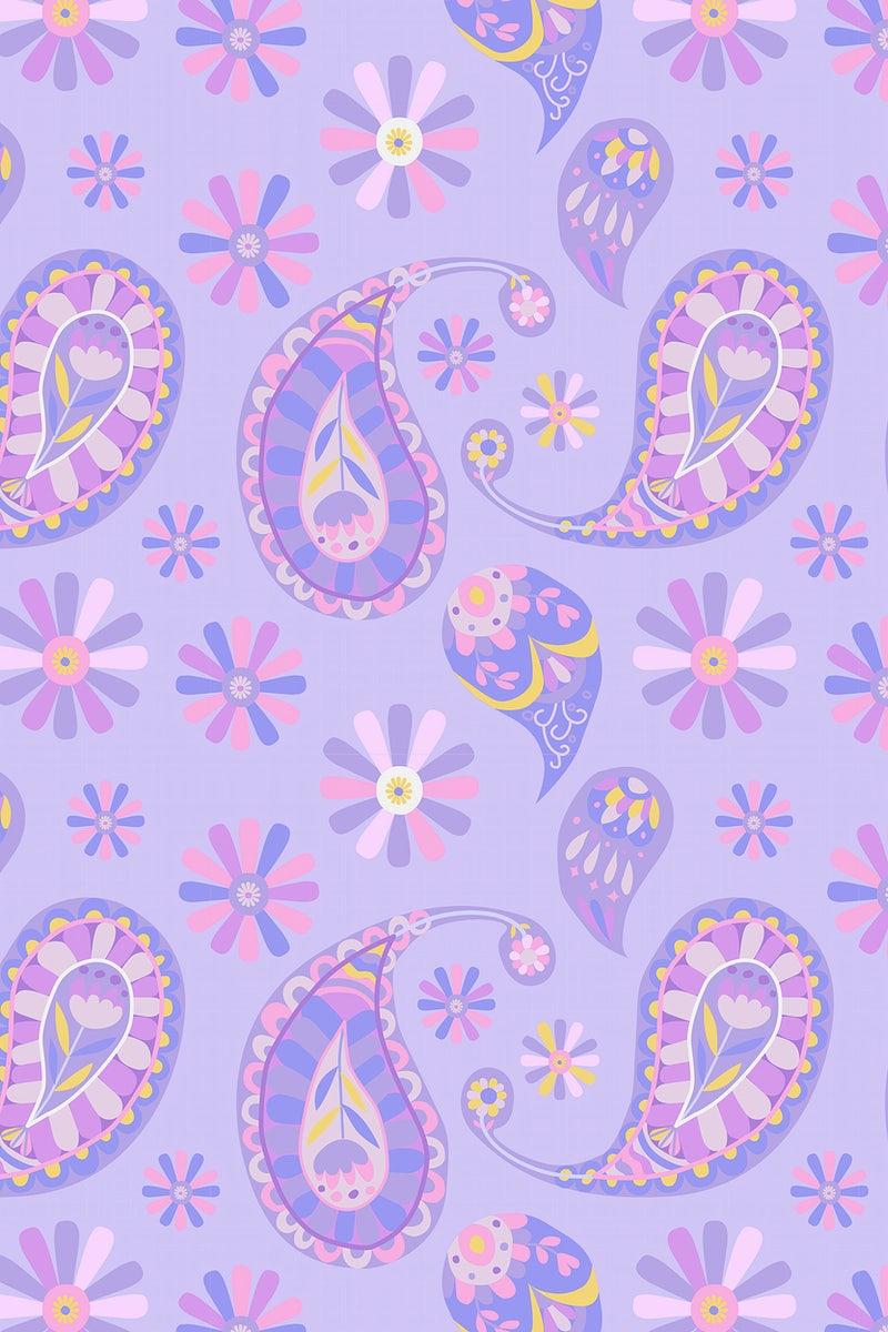 800x1200 Pastel purple paisley pattern vector