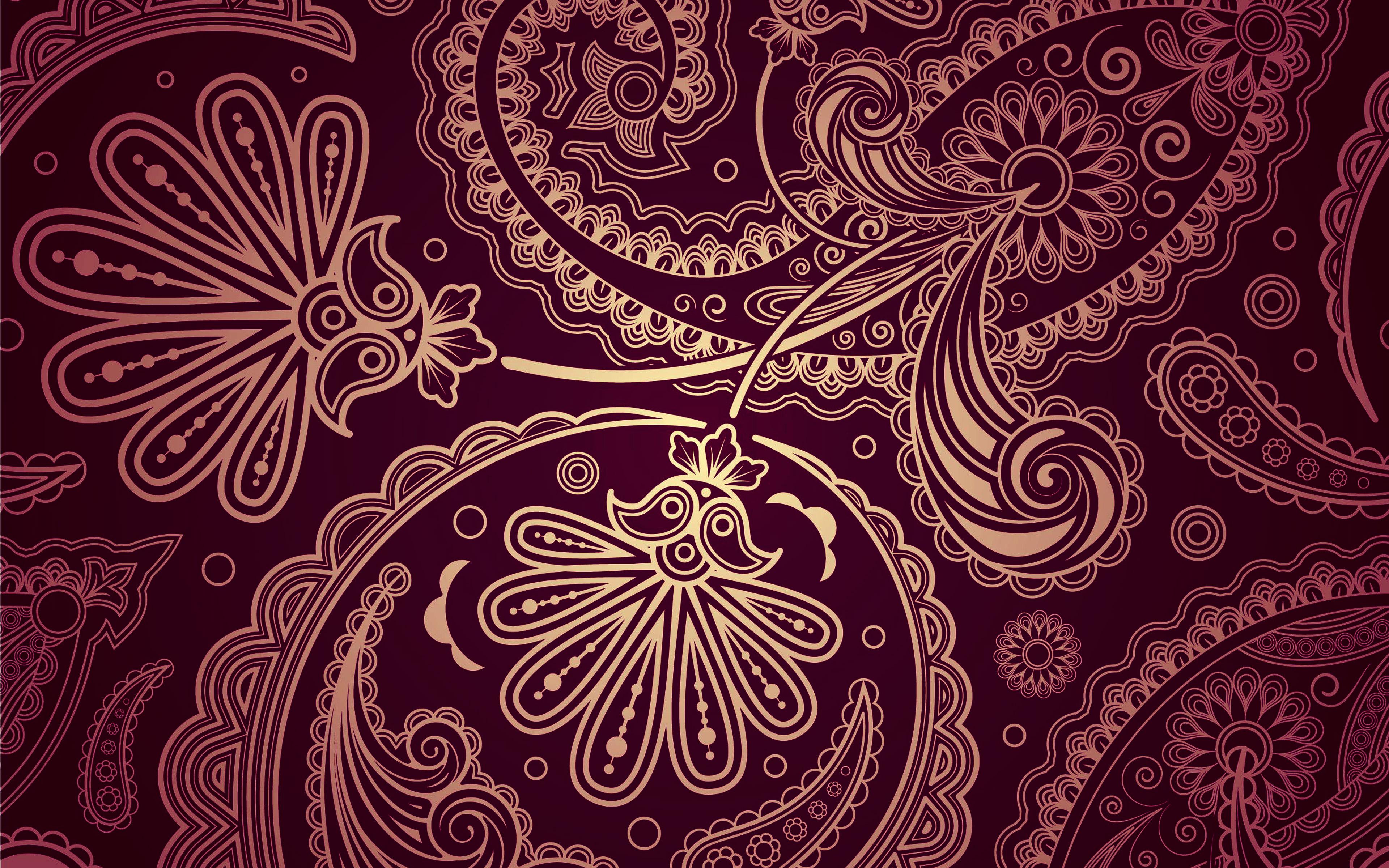 3840x2400 Download wallpaper Paisley purple texture, 4k, Paisley gold ornaments, purple Paisley background, purple paisley pattern, Paisley texture for desktop with resolution 3840x2400. High Quality HD picture wallpaper