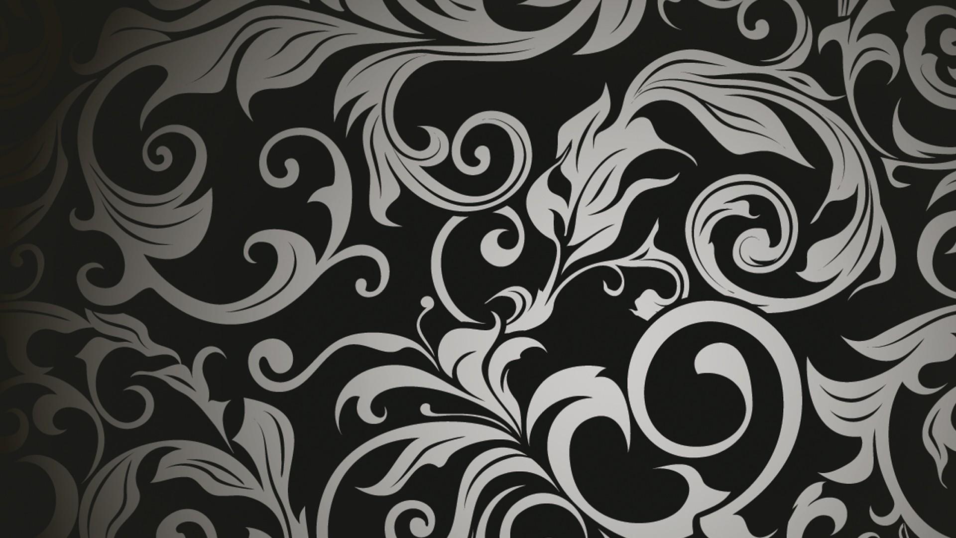 1920x1080 Black and White Paisley
