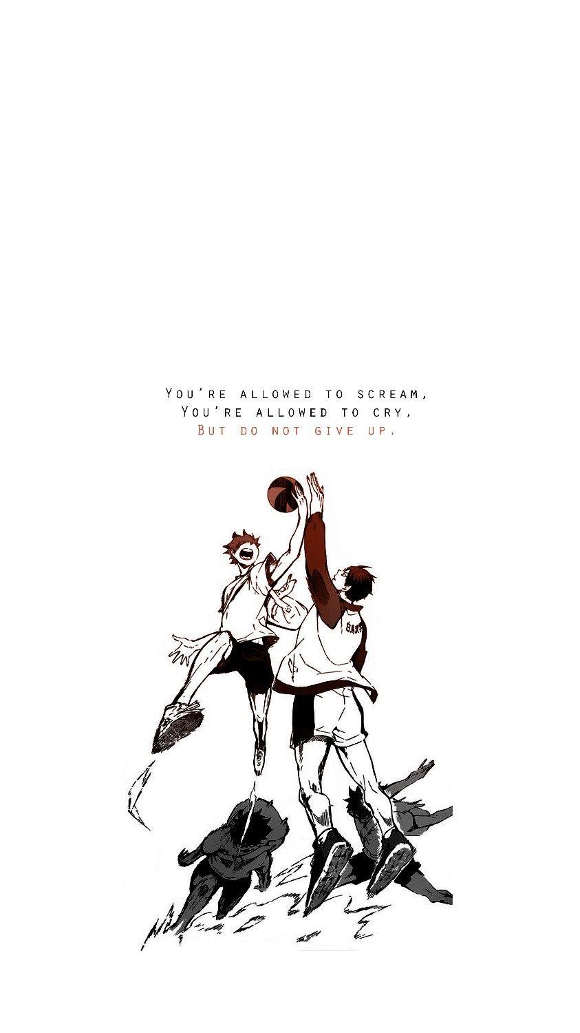 843x1500 Remix of a previous pin with this quote, added manga image to it. Motivational wallpaper inspired by Haiky. Haikyuu, Anime quotes inspirational, Haikyuu wallpaper
