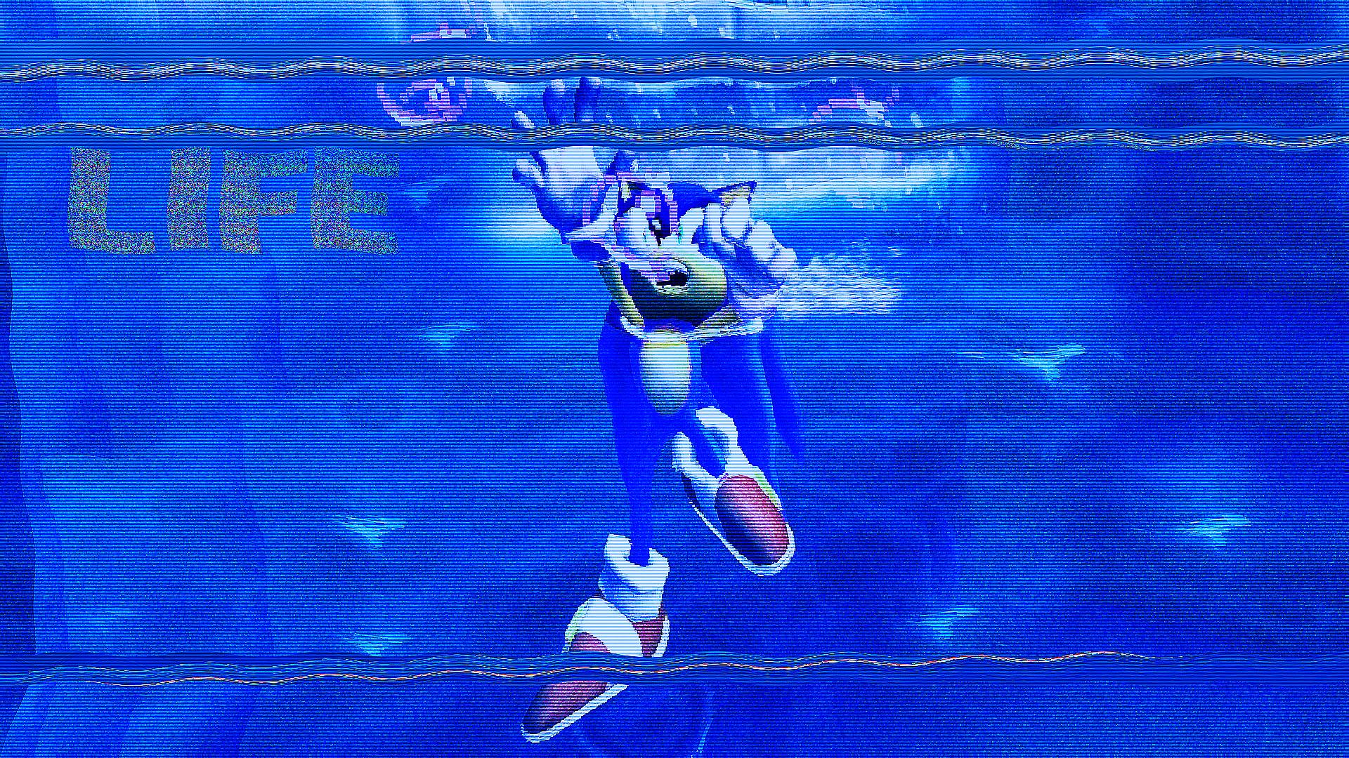 1920x1080 LIFE (Sonic the Hedgehog) glitch vaporwave art