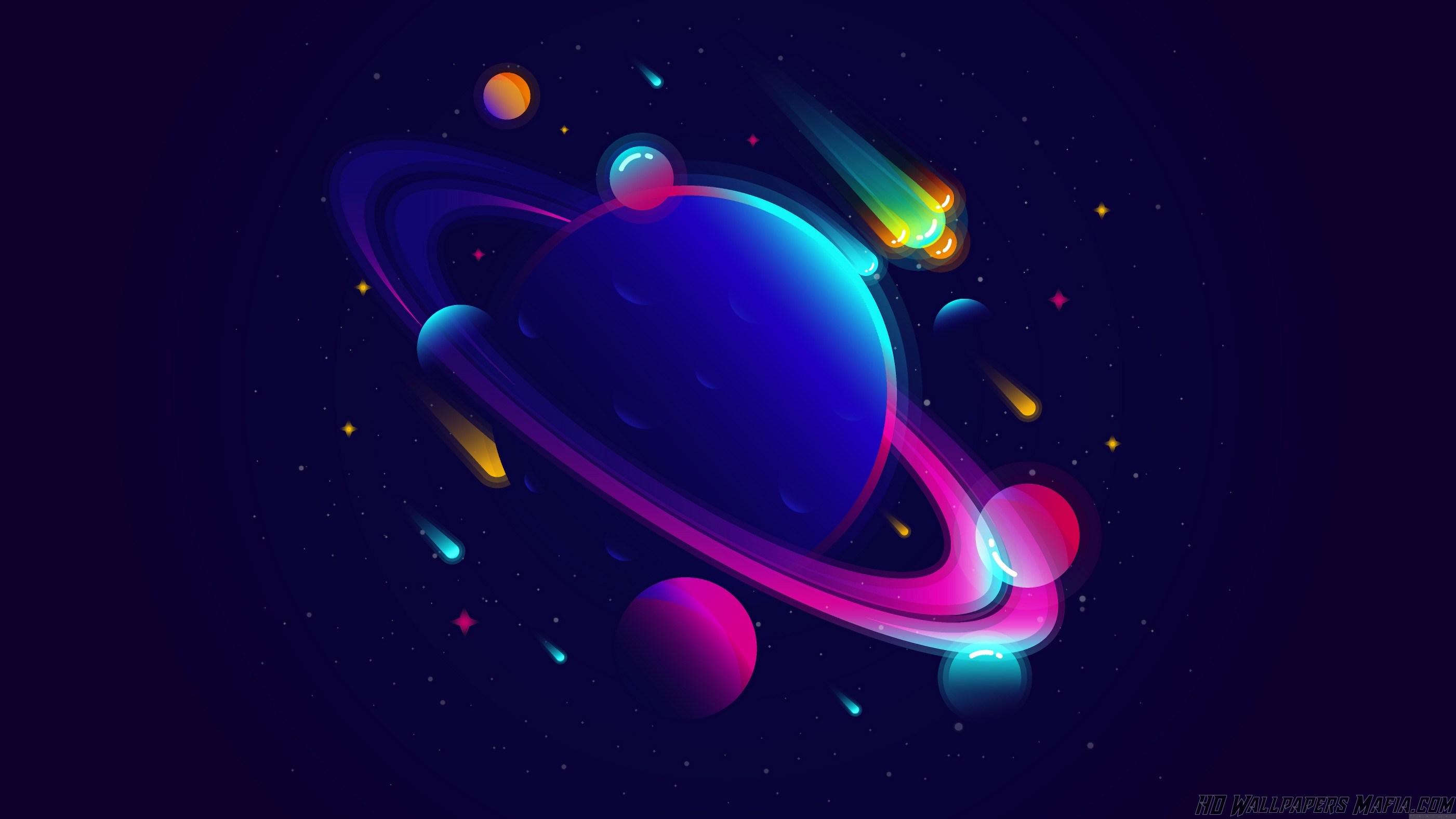 2802x1576 Vaporwave Space Wallpaper