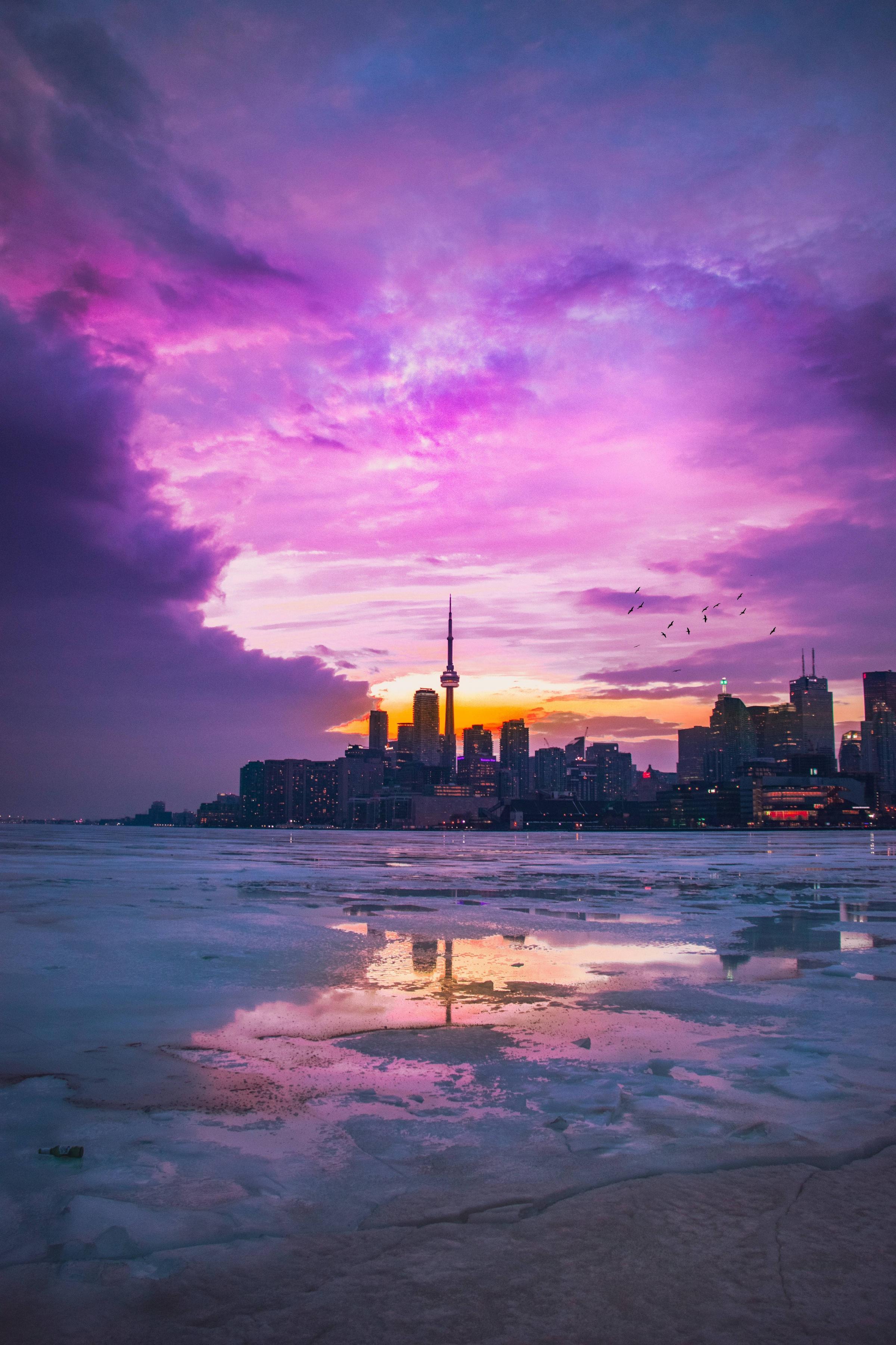 2400x3600 Pink Sky In Urban City HD Laptop Wallpaper, HD Nature 4K Wallpaper, Image, Photo and Background