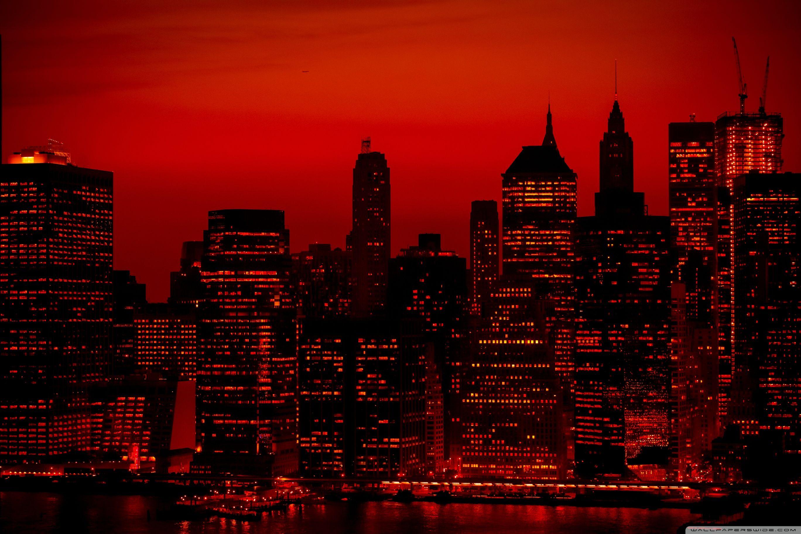 2736x1824 Red Sky At Night New York City ❤ 4K HD Desktop Wallpaper for 4K
