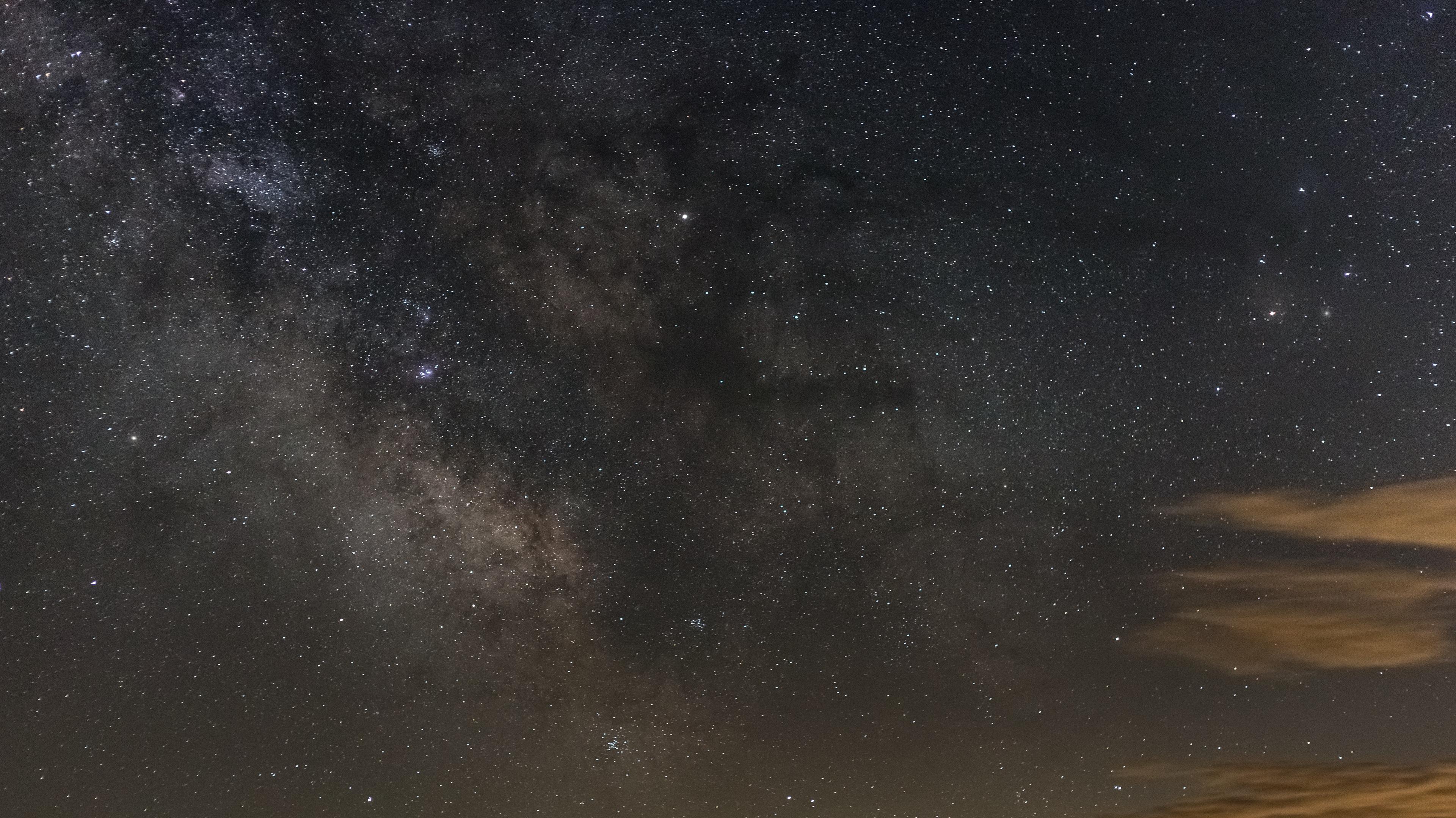 3840x2160 Wallpaper 4k starry sky, galaxy, sky, night, brown 4k Wallpaper