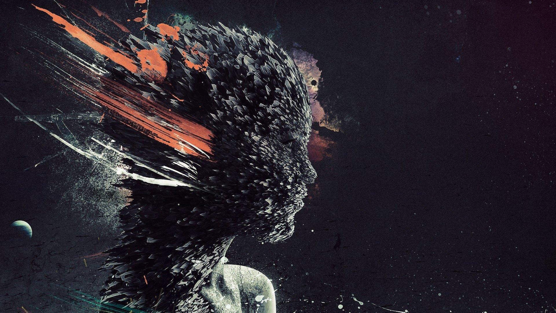 1920x1080 Desktop Wallpaper Dark 3D Artwork Of Woman Face, HD Image, Picture, Background, Ynkfn7