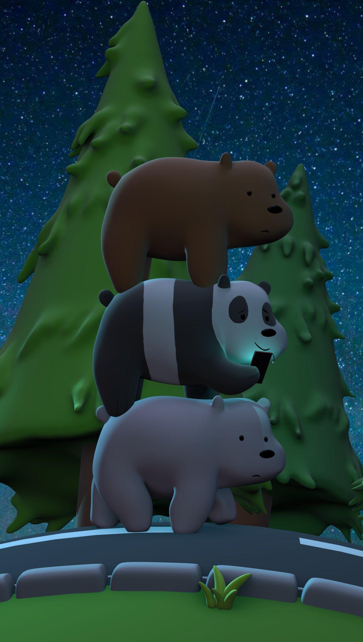1220x2160 3D We Bare Bears Wallpaper 4k Ultra HD