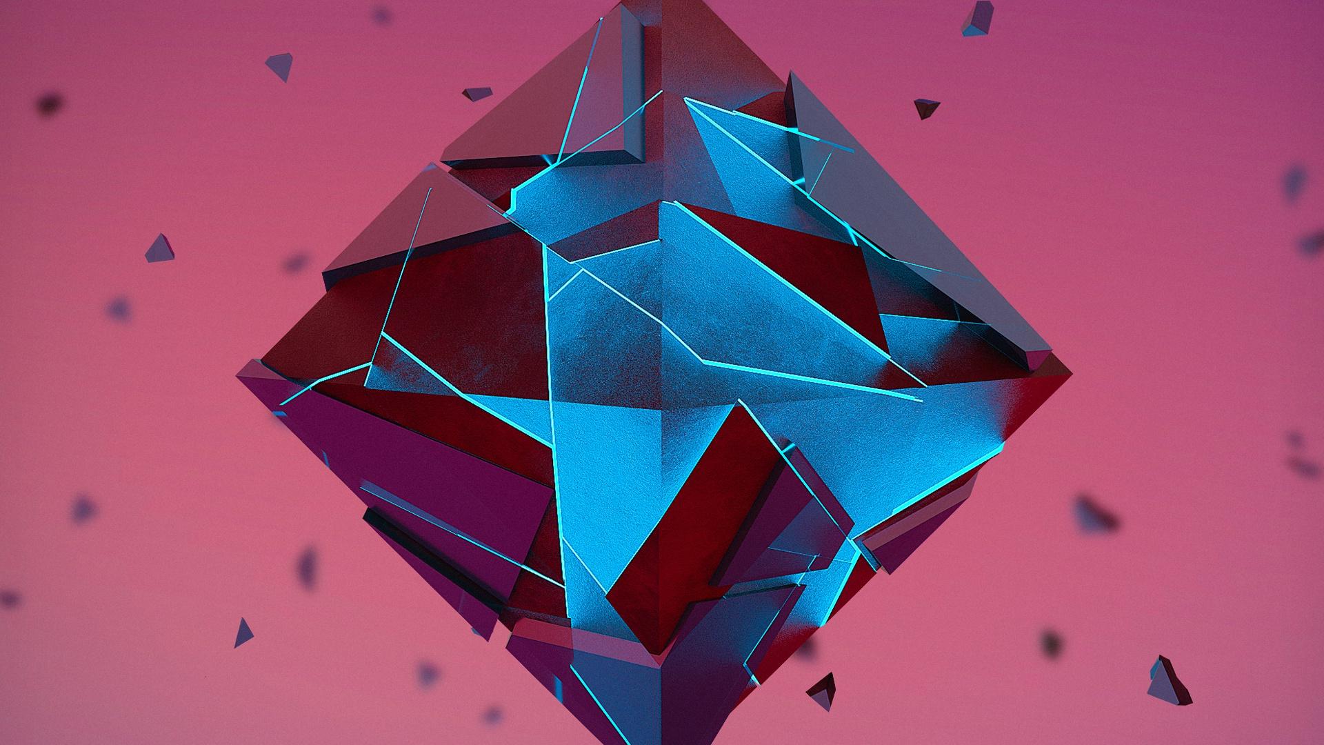 1920x1080 Abstract 3D Abstract Digital Art Artwork Geometry Geometric Figures Wallpaper:1920x1080