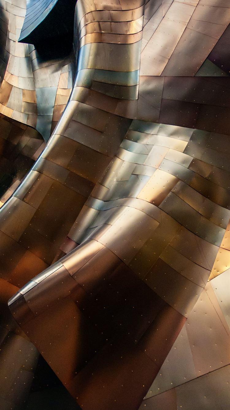 750x1334 wave of brown metal 3D artwork iPhone 8 Wallpaper Free Download