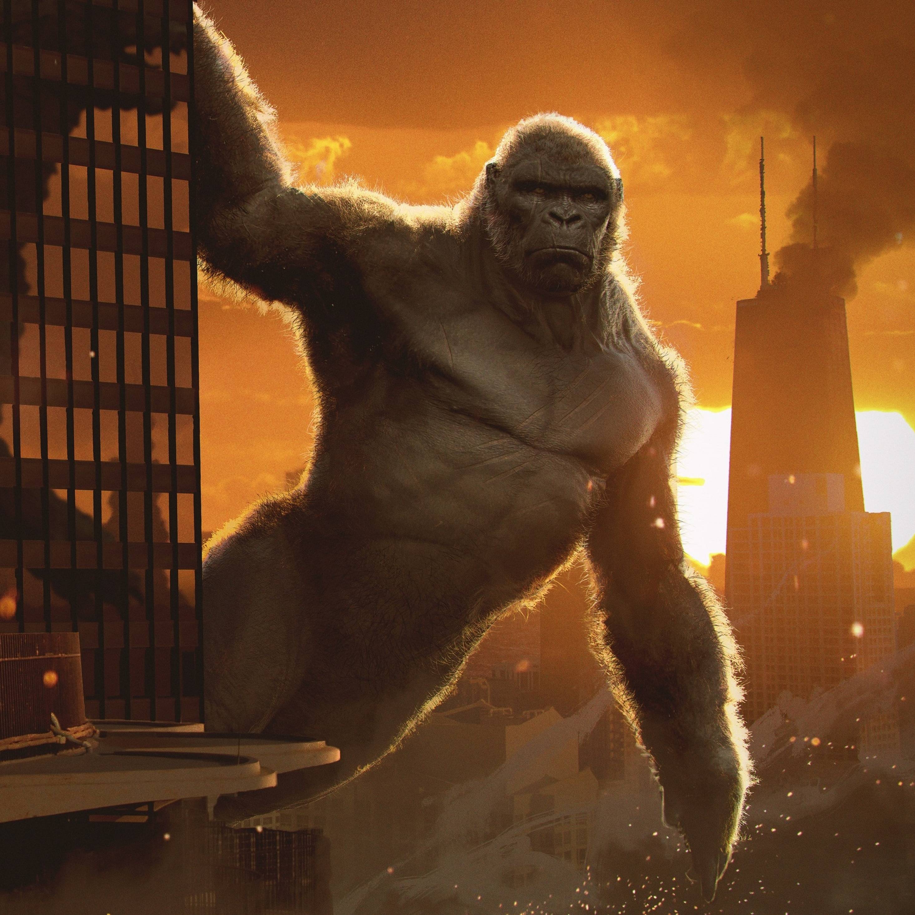 2932x2932 Kong Vs Godzilla 2020 Art iPad Pro Retina Display Wallpaper, HD Movies 4K Wallpaper, Image, Photo and Background
