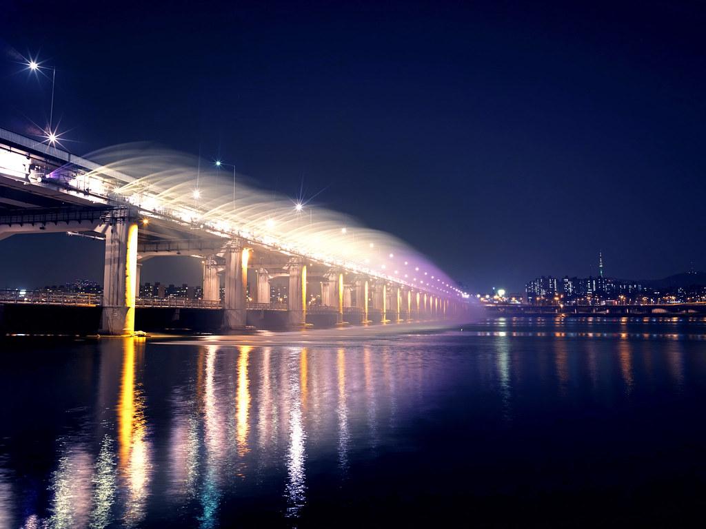 1024x768 banpo bridge in seoul. night in seoul banpo bridge seoul, k