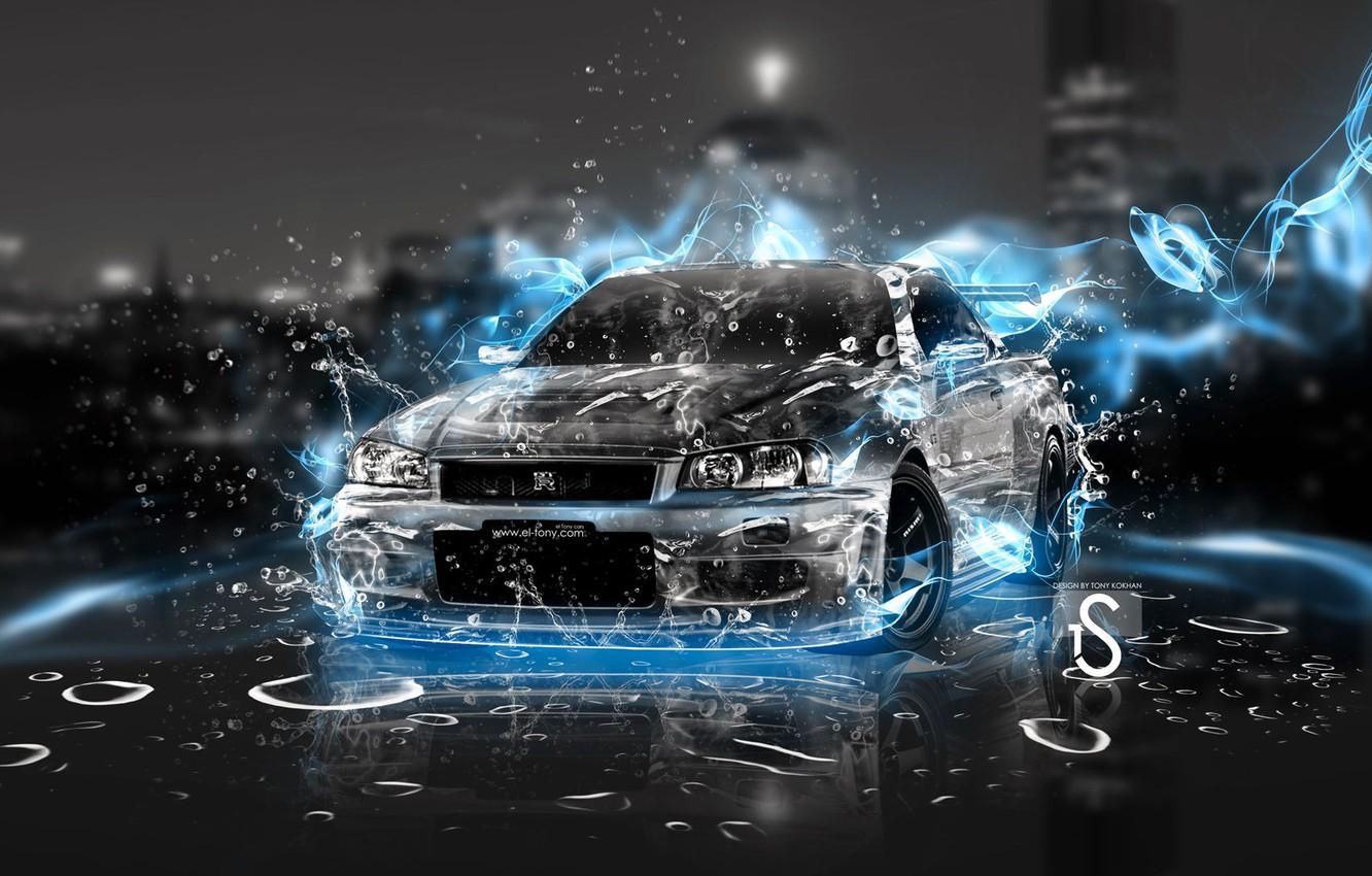 1332x850 Wallpaper water, grey, flame, blue, black, smoke, nissan, couples, skyline, Nissan, nissan skyline gtr image for desktop, section nissan