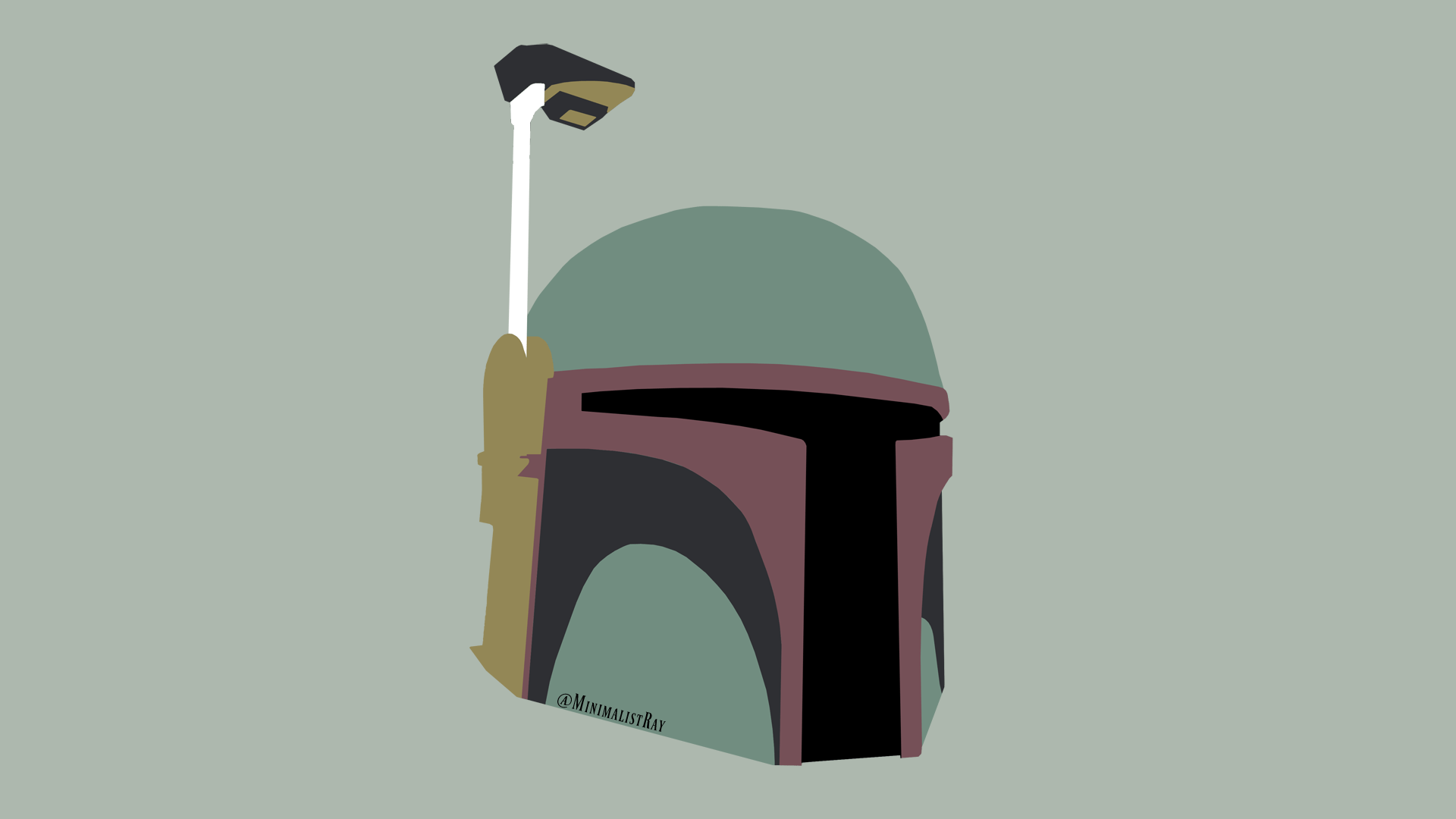 1920x1080 Boba Fett Minimalist Background (1920x1080): Mandalorian