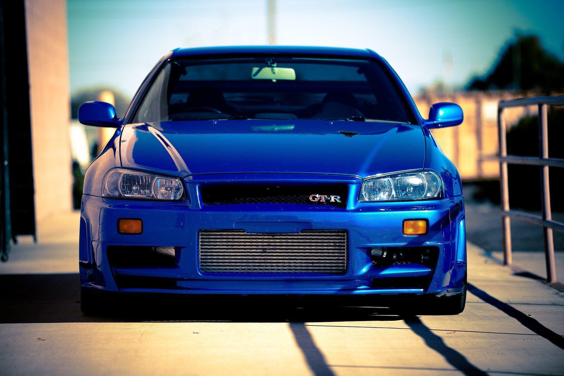 1920x1280 Nissan SkyLine GTR R34 car blue tuning wallpaperx1280