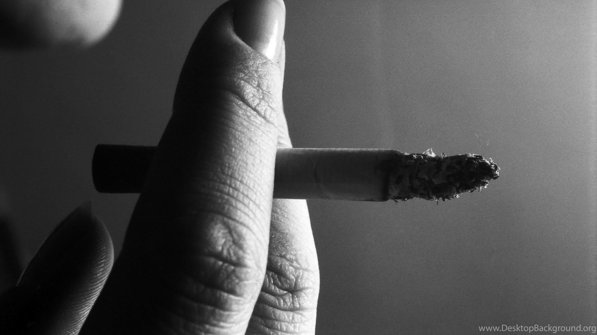 1920x1080 Cigarette Smoke Black White Lungs Addictions Fingers Hand Desktop Background