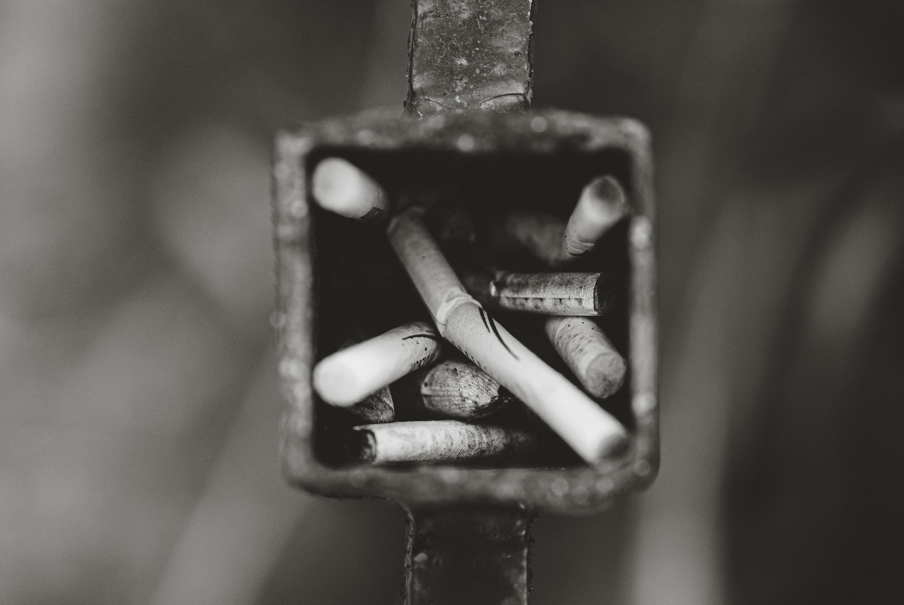 3588x2402 Grayscale Photography of Cigarette Butts in Ashtray · Free