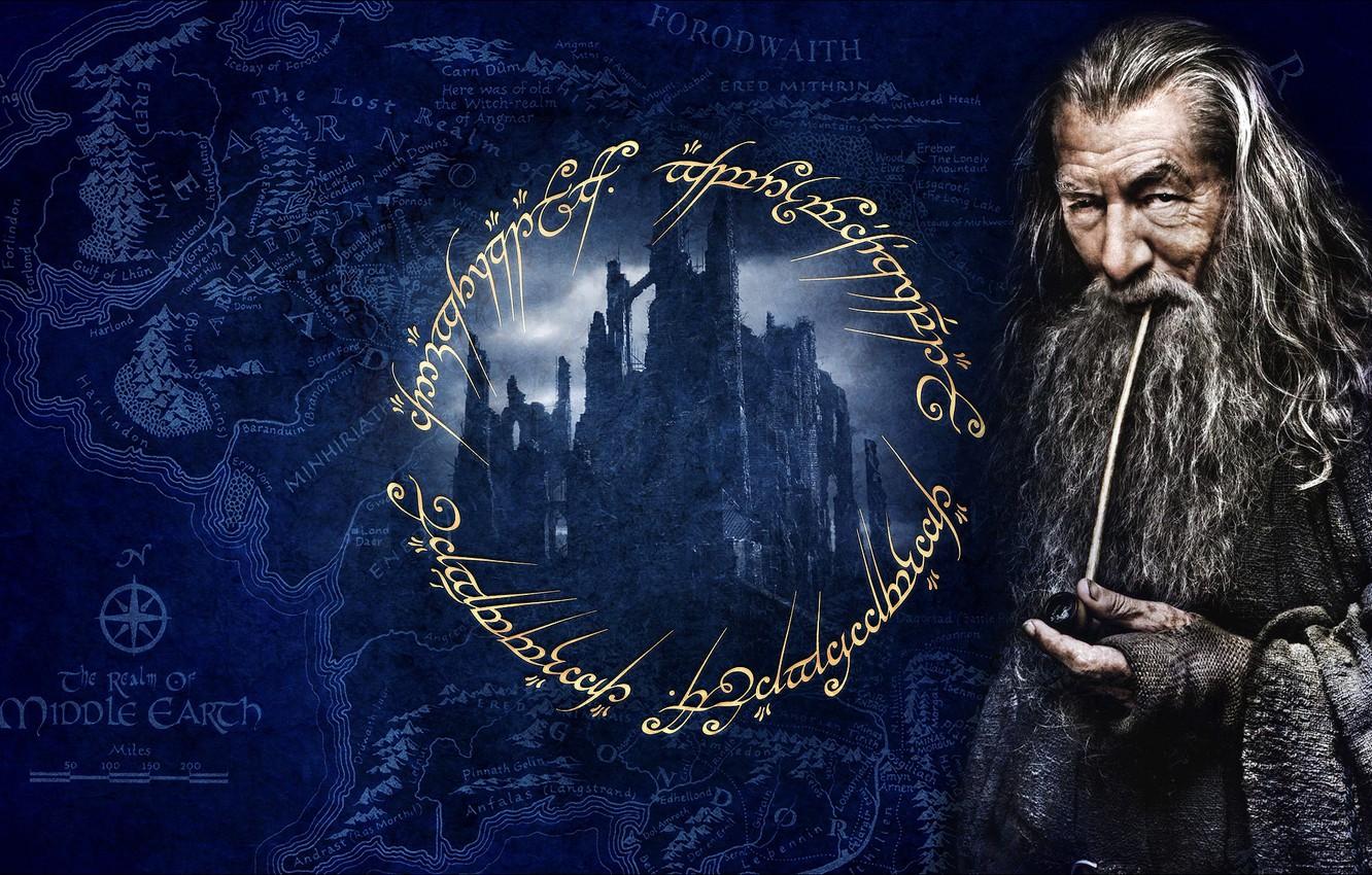 1332x850 Wallpaper Map, Runes, Gandalf, Mithrandir, Dol Guldur, Smoking pipe image for desktop, section фантастика
